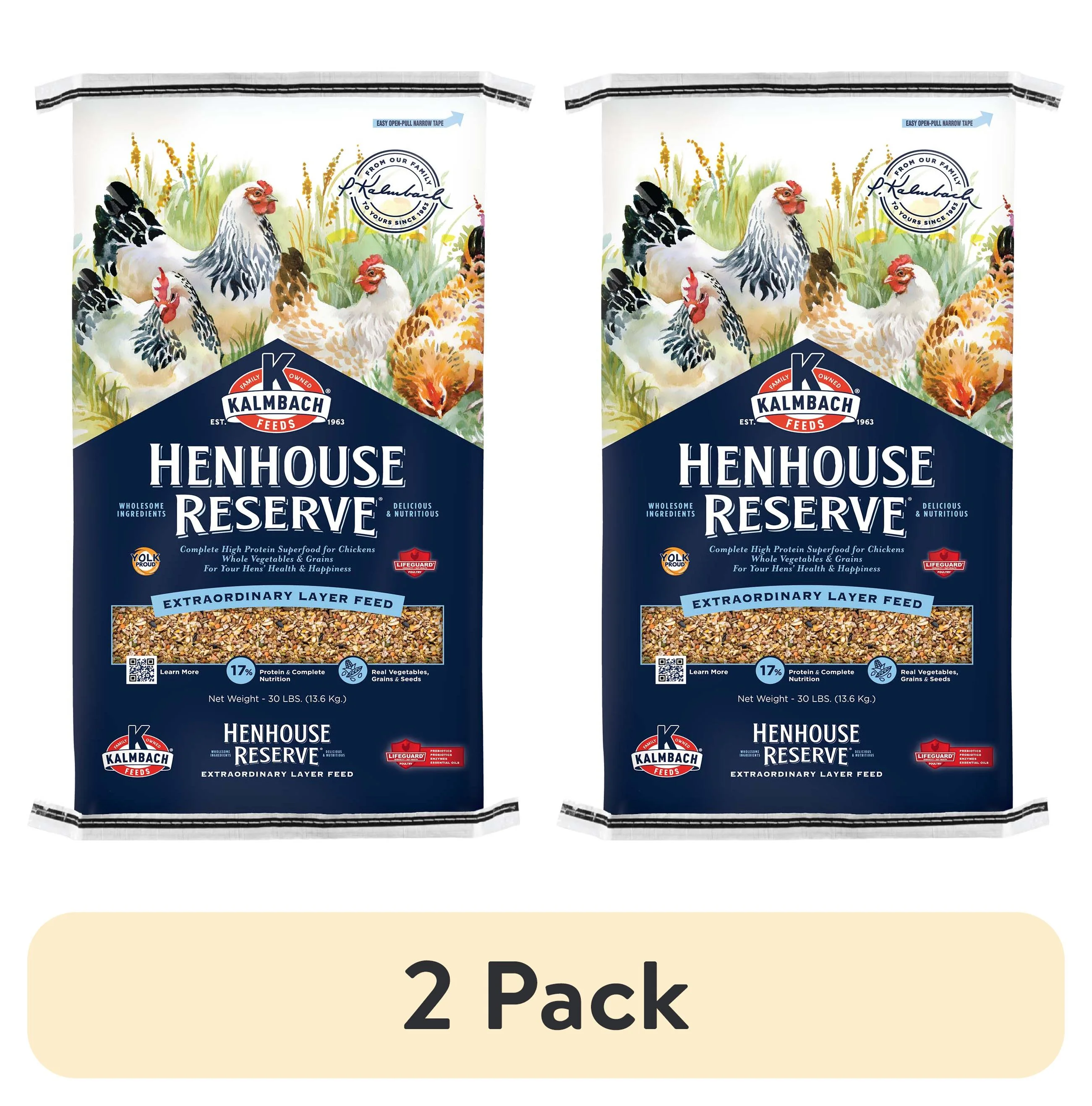 Kalmbach Feeds Henhouse Reserve – Extraordinary Whole Grain Layer Feed for Chickens, 30 lb