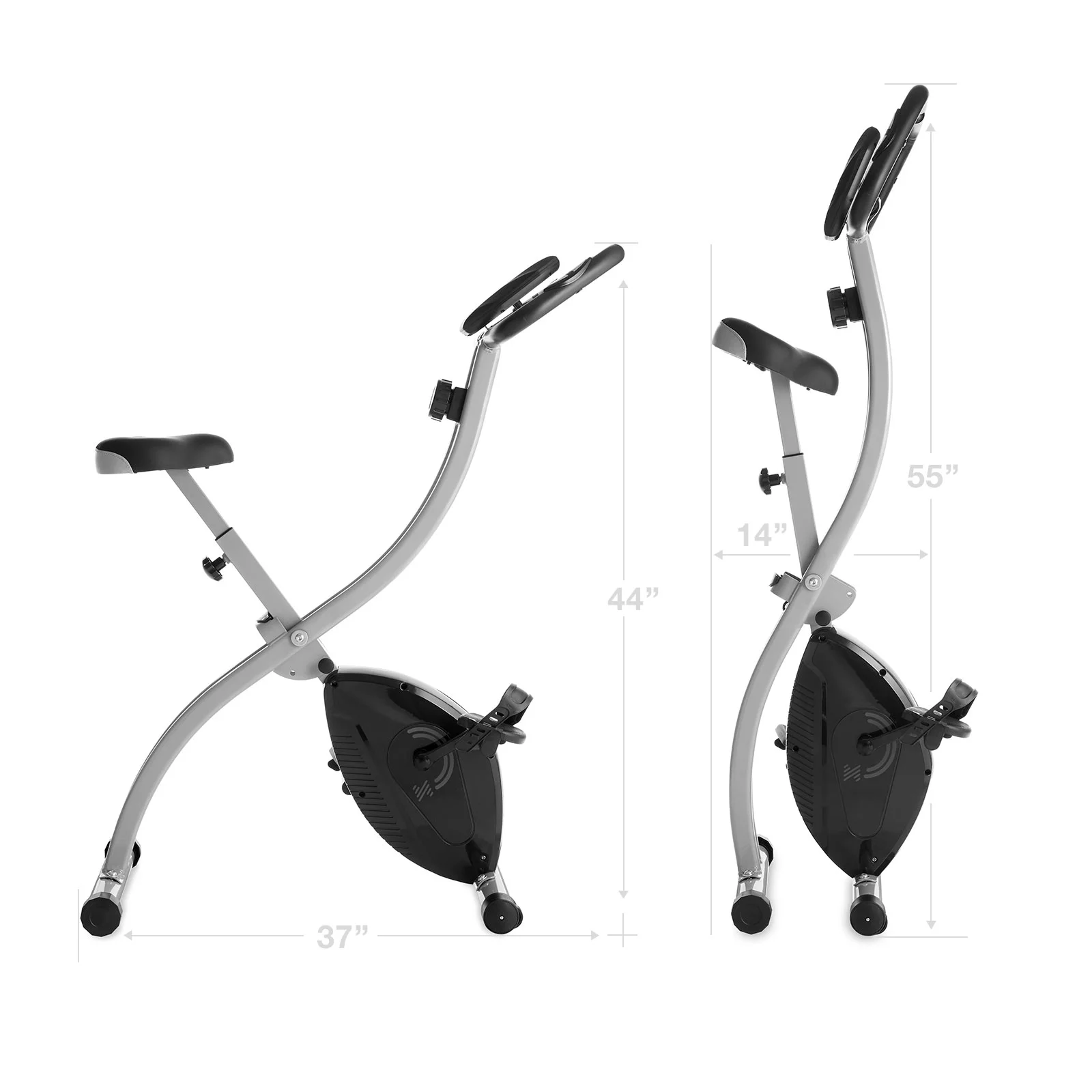 Node Fitness Indoor Cycling Bike – Folding, Upright Stationary Exercise Cycle with Magnetic Resistance