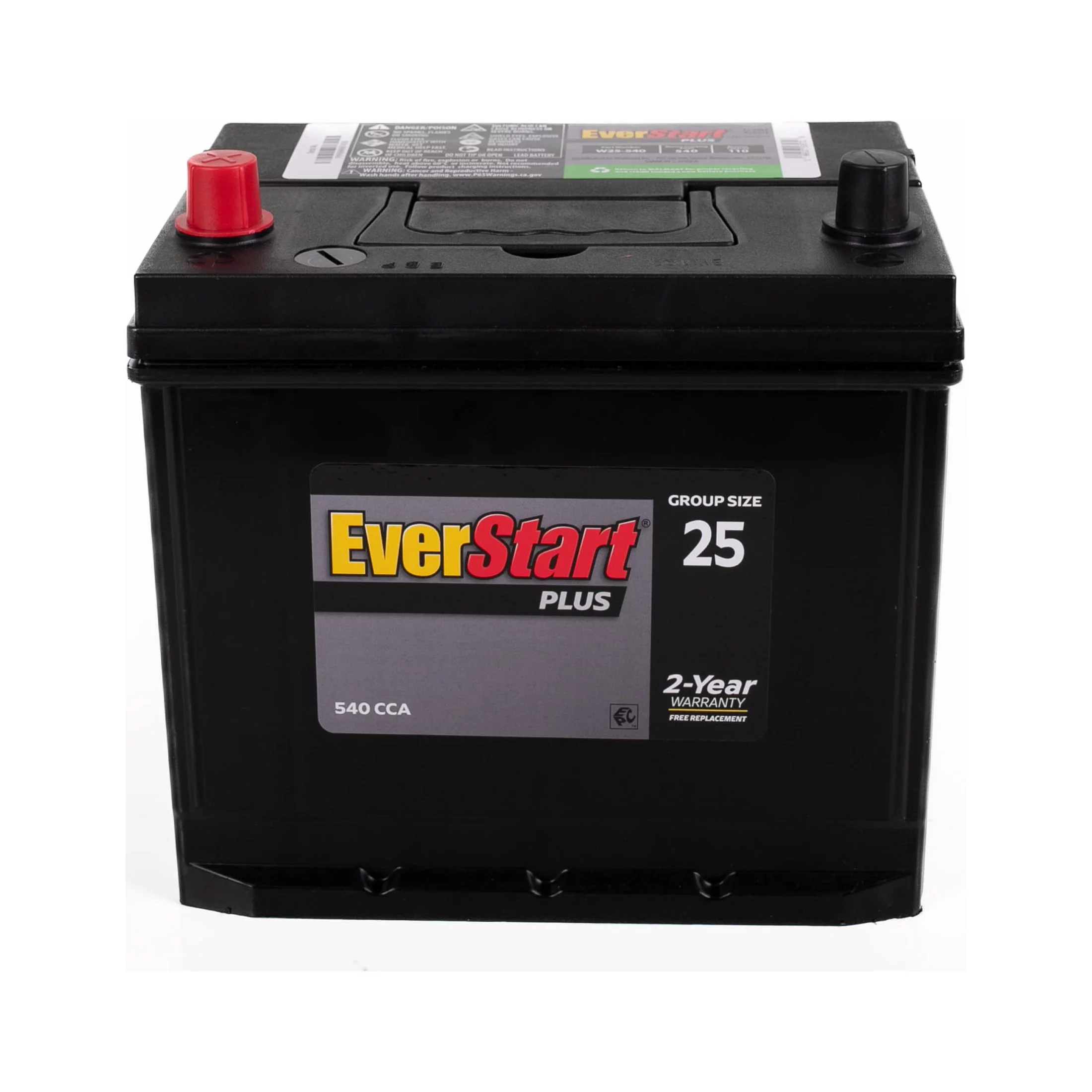 EverStart Plus Lead Acid Automotive Battery, Group Size 25 – 12 Volt 550 CCA 110 RC