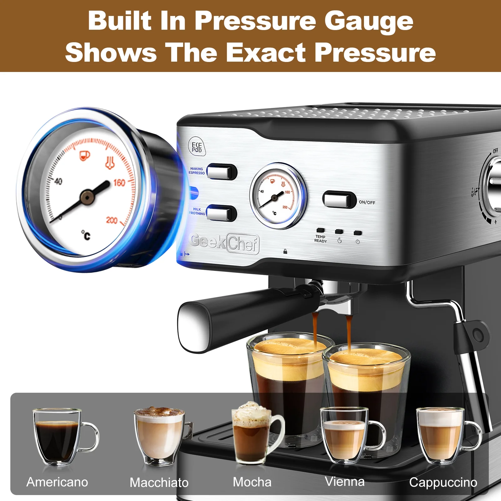 Geek Chef Coffee Espresso Machine