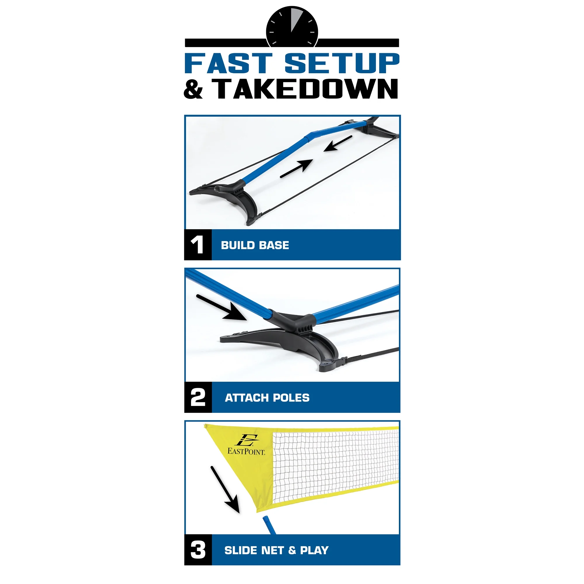 EastPoint Sports Easy Setup Regulation Size Outdoor Badminton Game Set