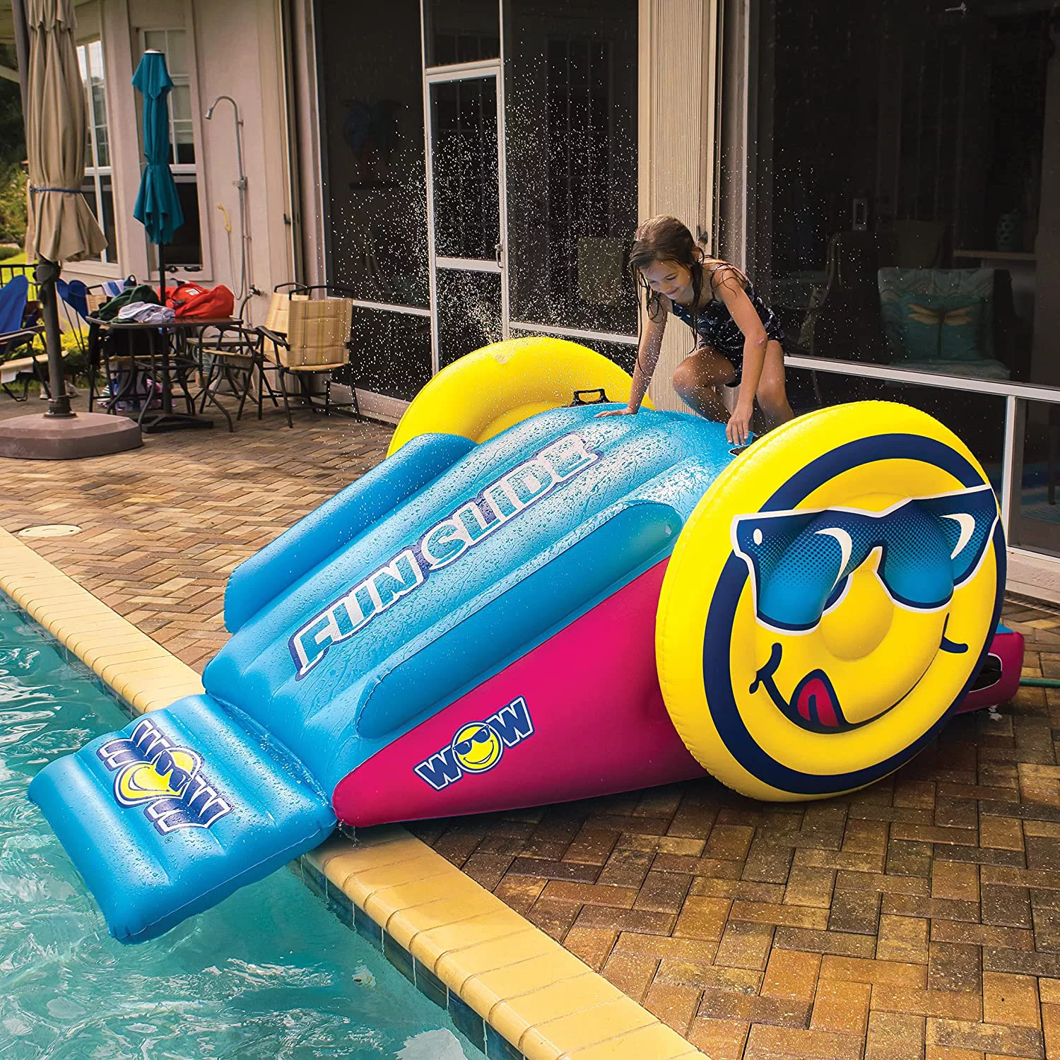 WOW Sports Fun Inflatable Water Slide with Sprinklers for In-Ground Pools