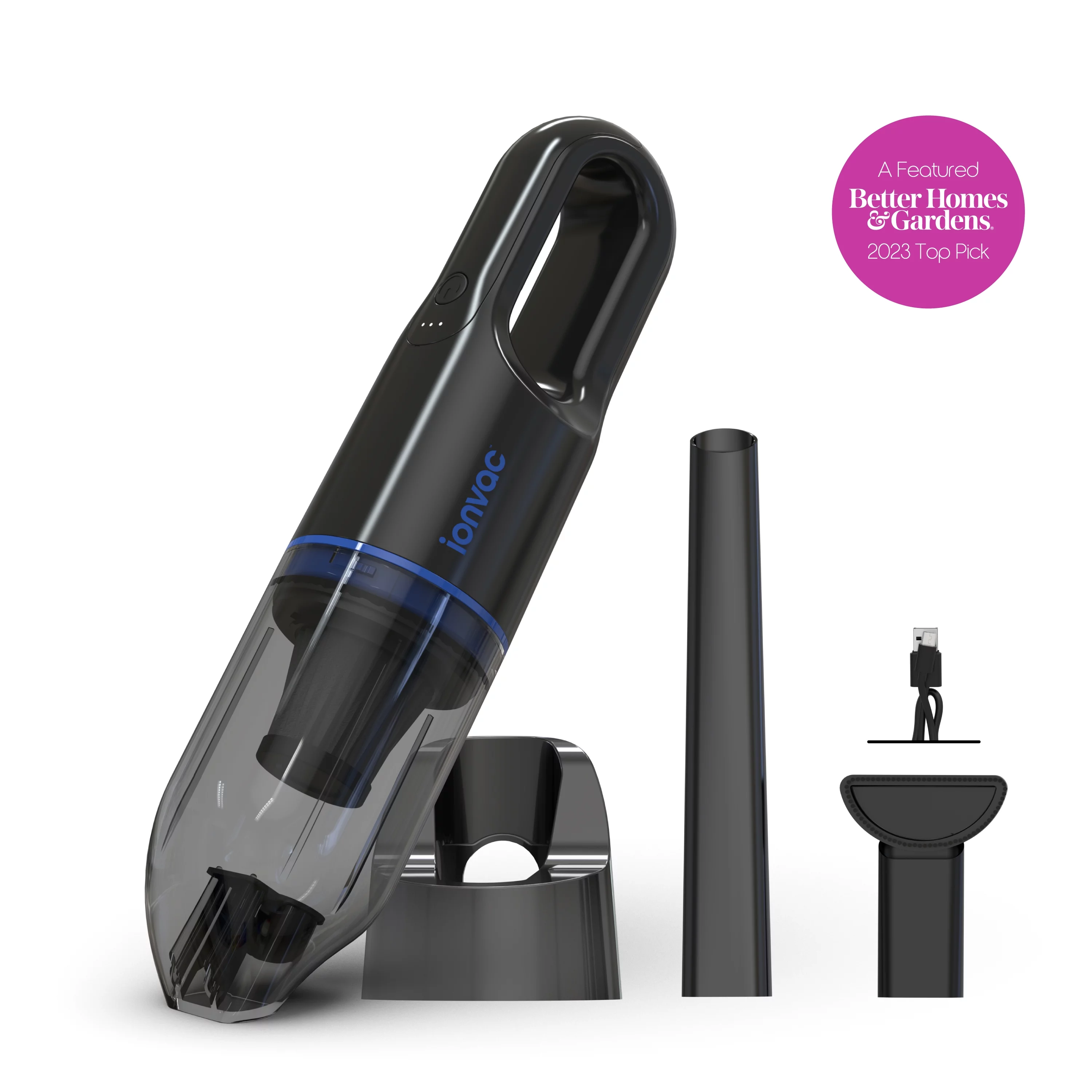 IonVac, Lightweight Handheld Cordless Vacuum Cleaner, USB Charging, Multi-Surface, New