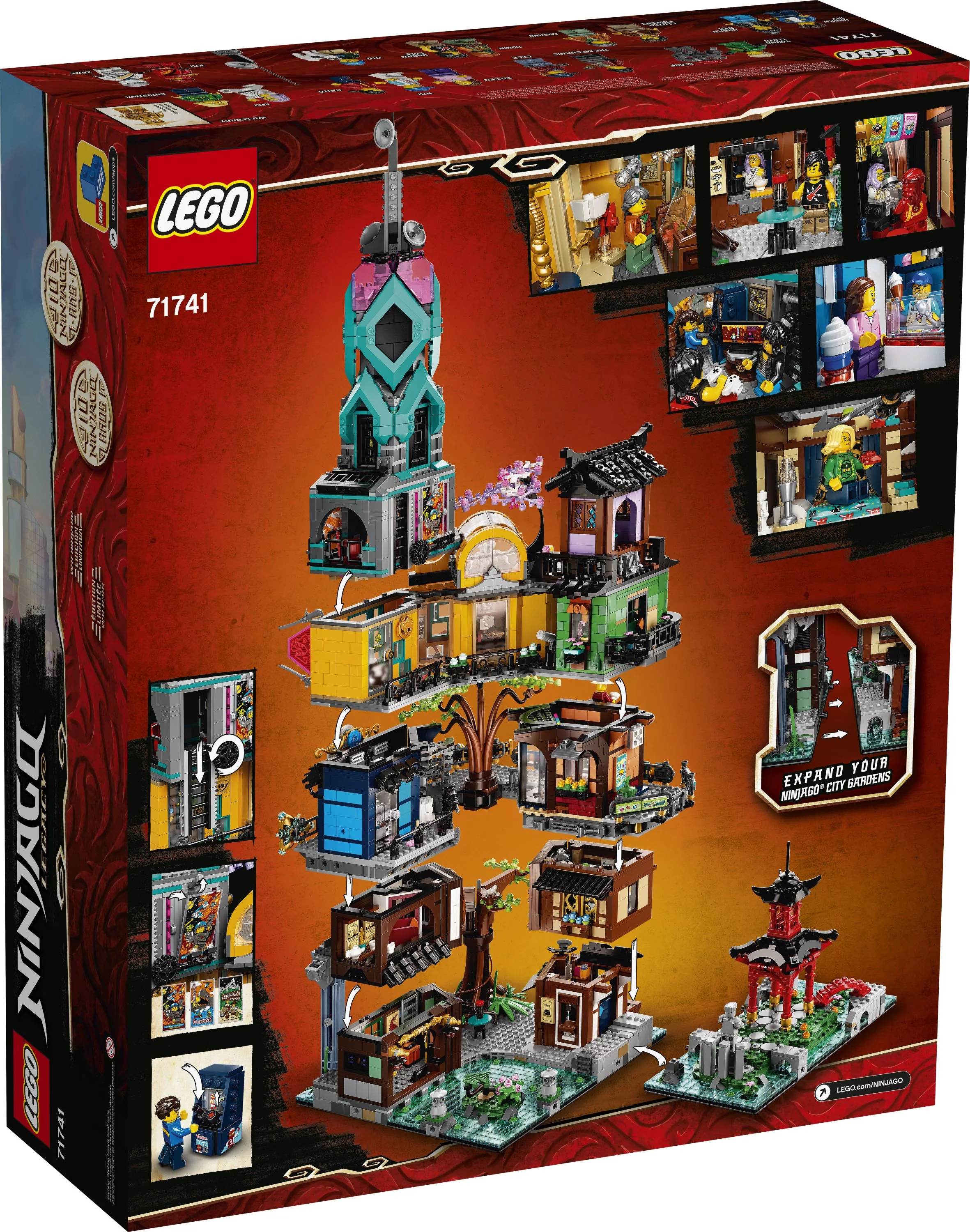 LEGO NINJAGO NINJAGO City Gardens 71741 Building Toy Featuring 19 Minifigures (5,685 Pieces)