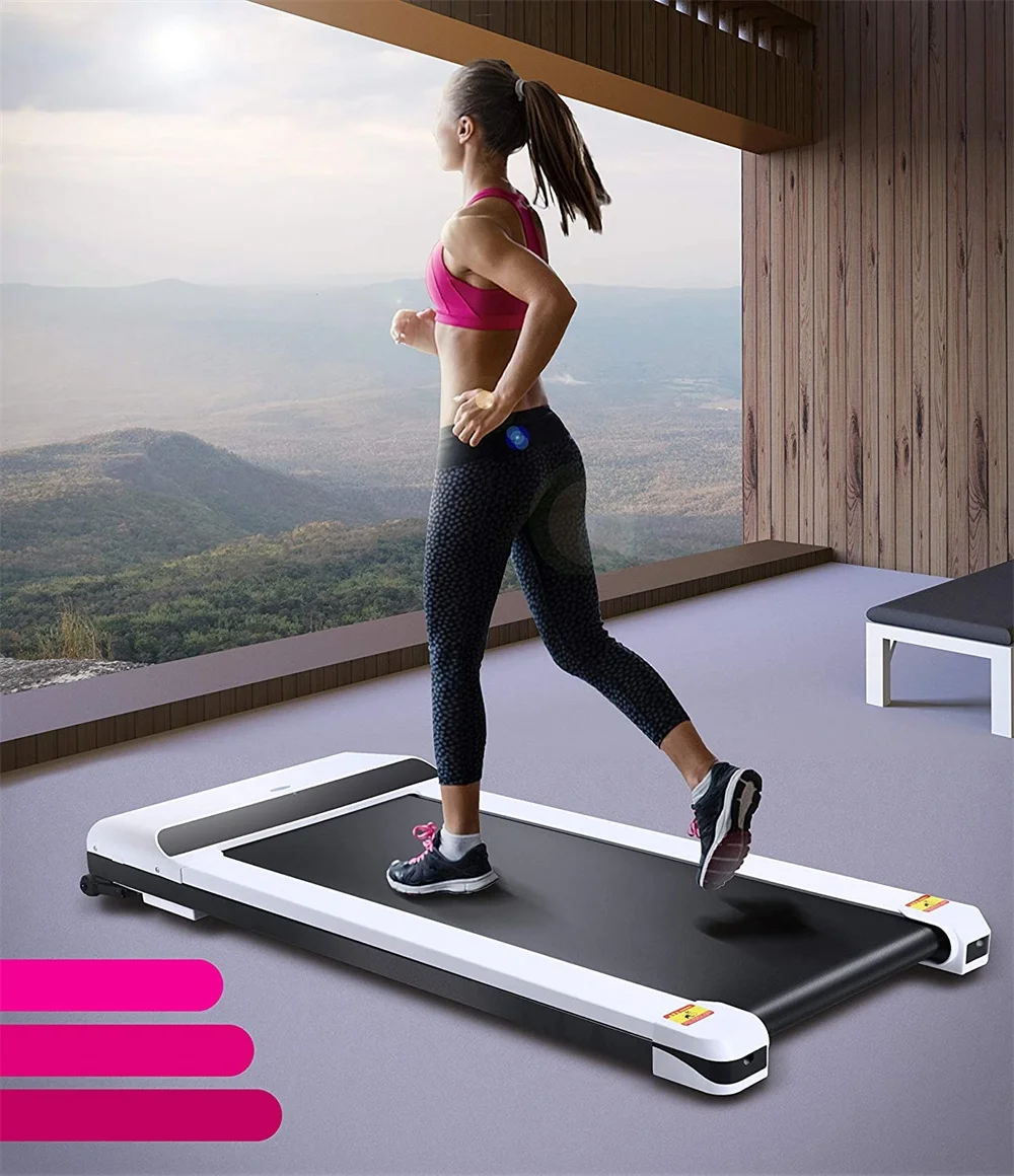 Upgraded Treadmill, Portable 1.5HP Under Desk Flat Slim Walking Pad, with LED Display, Sport APP Control & Remote Control, 200 LB Max Weight for Running Jogging &Walking