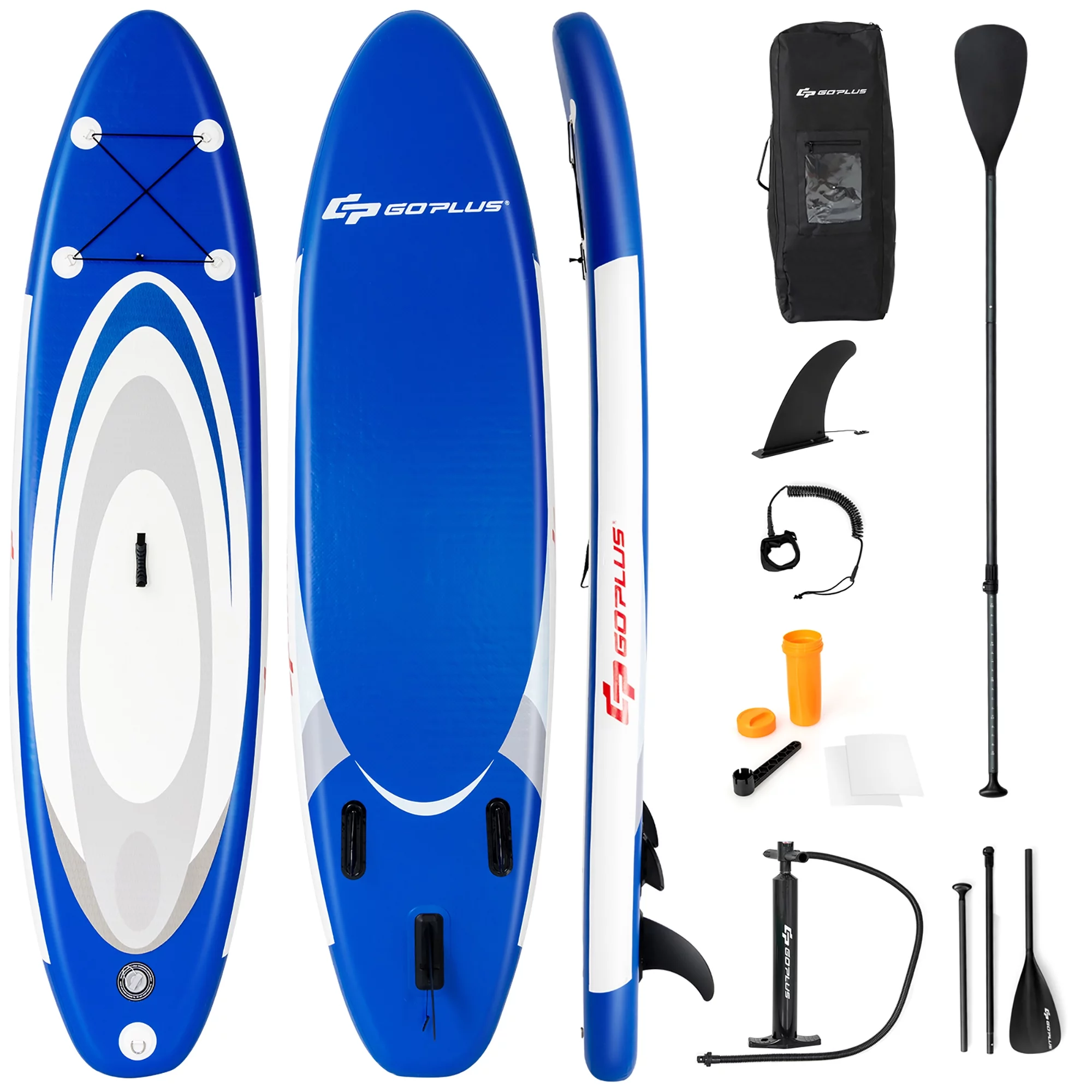 Goplus 10′ Inflatable Stand Up Paddle Surfboard W/Bag Aluminum Paddle Pump