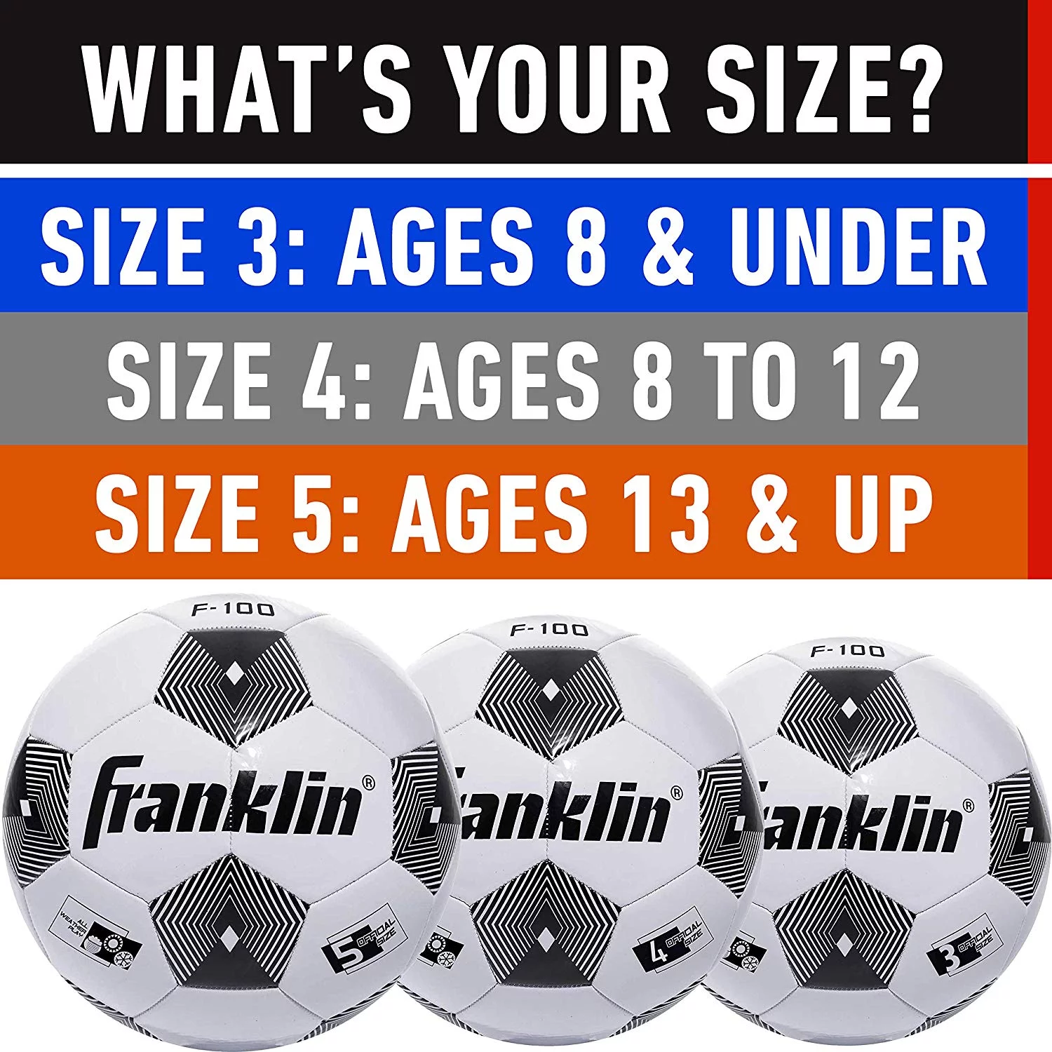 Franklin Sports Comp 100 6-Pack of Soccerballs and Pump