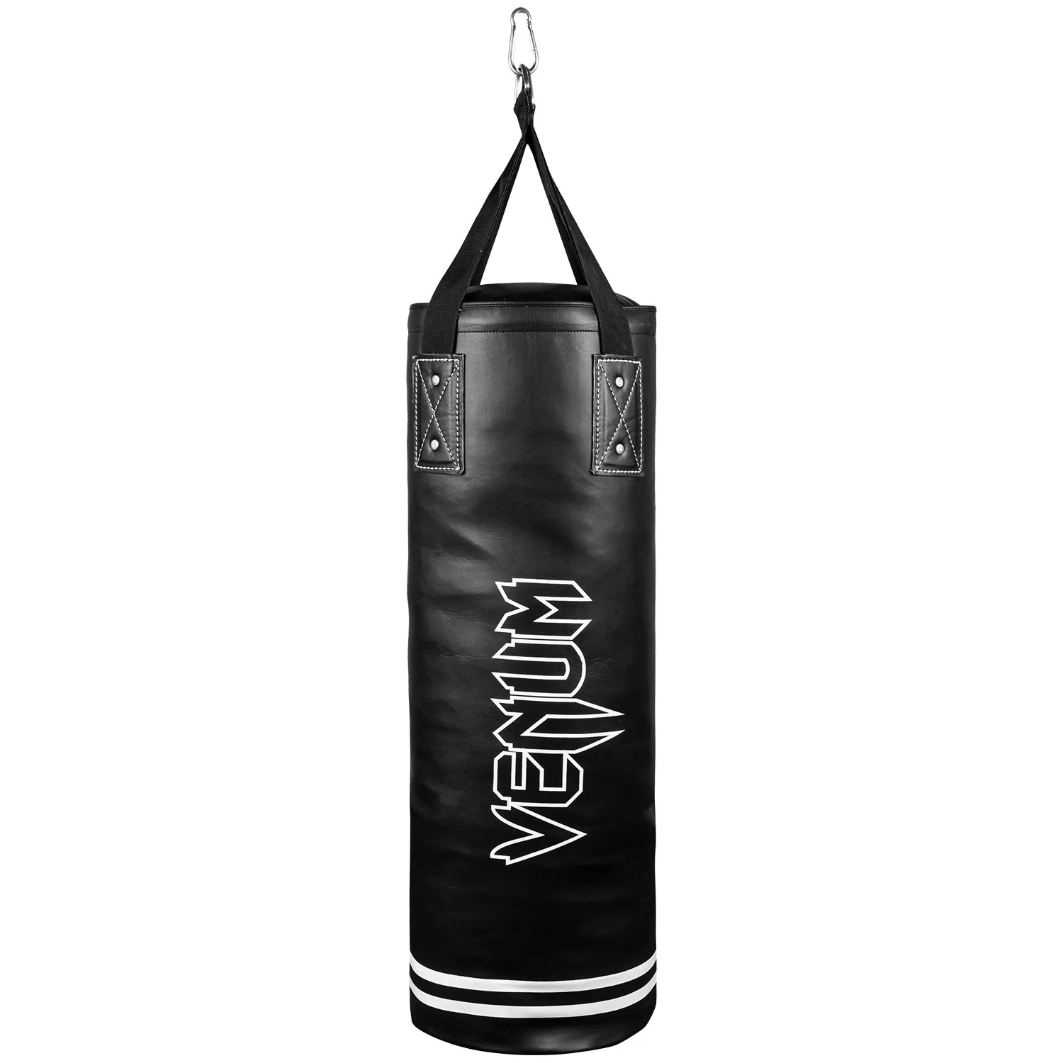 Venum Classic Punching Bag – 70 lb – Black/White – Heavy Bag Kit – 48 Inches Assembled Length