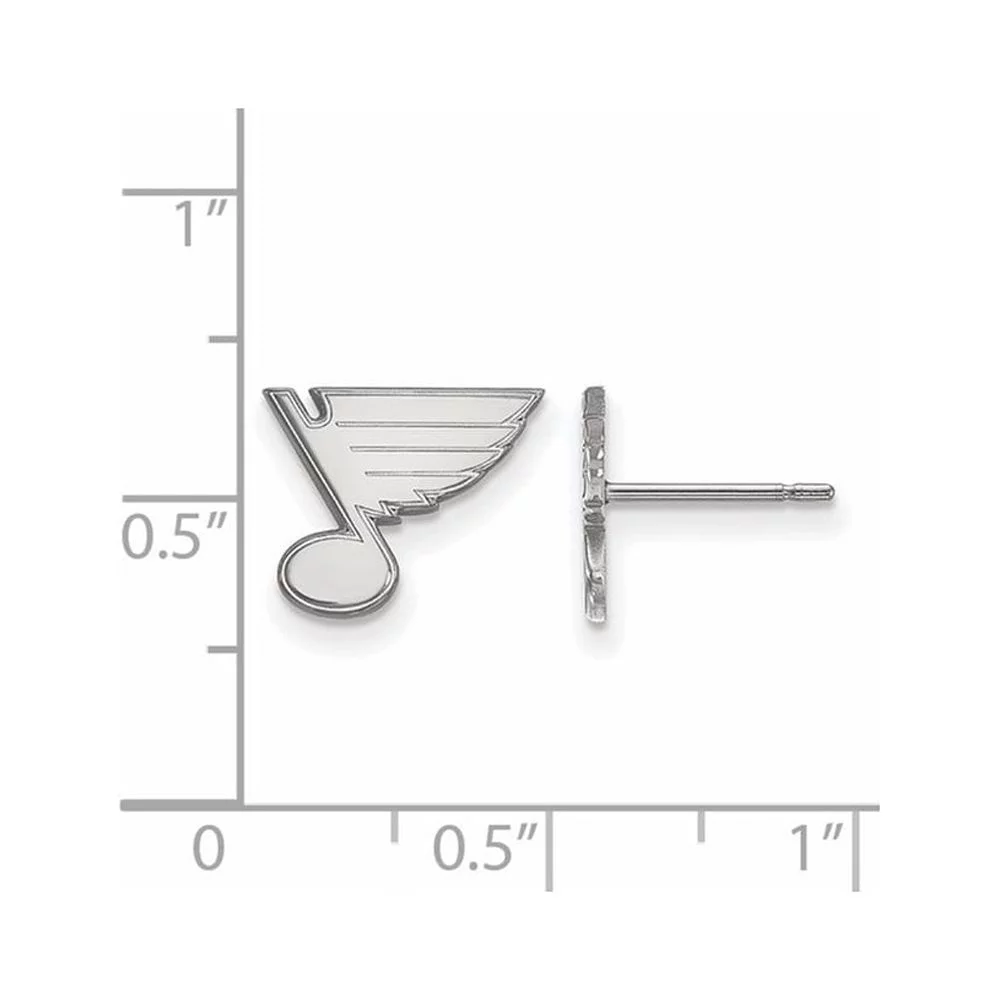 LogoArt 14K White Gold NHL LogoArt St. Louis Blues XS Post Earrings