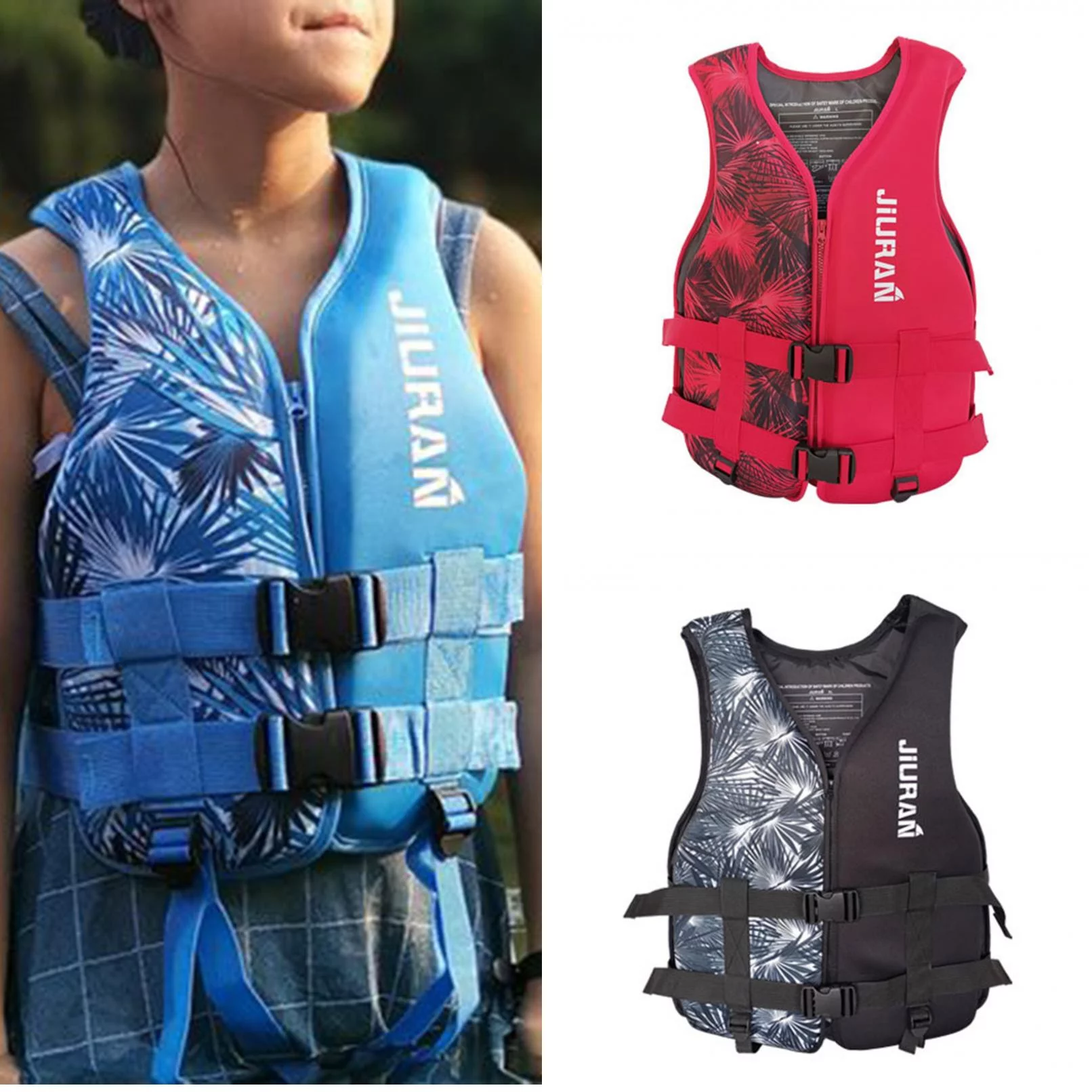 D-GROEE Swim Vest, Swim Jacket for Adult,PVC Strong Buoyancy Swimsuit Swimwear with Adjustable Safety Strap Water Sports Supplies