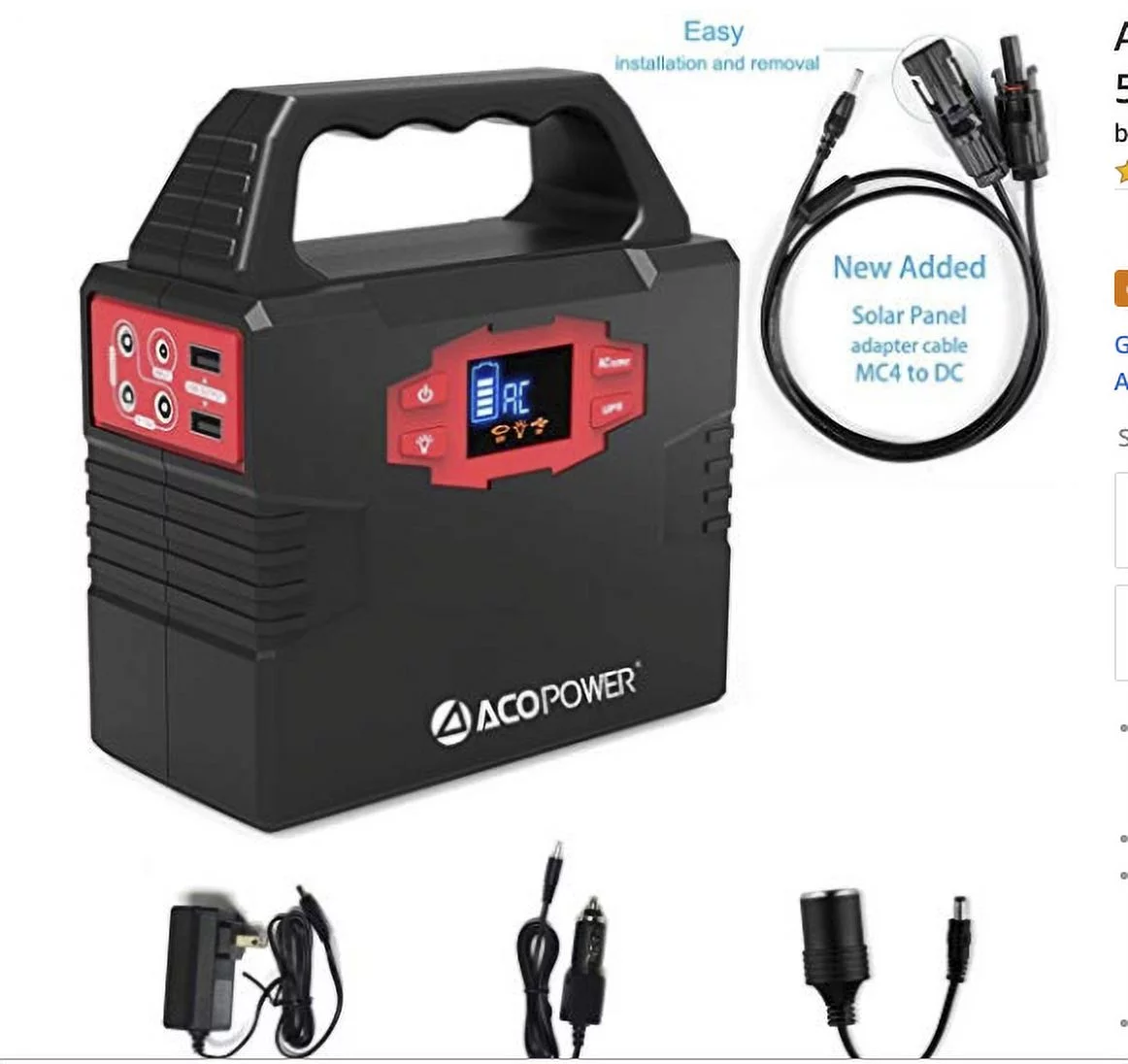 ACOPOWER Solar Generator 150Wh (Kit With 50w Solar)