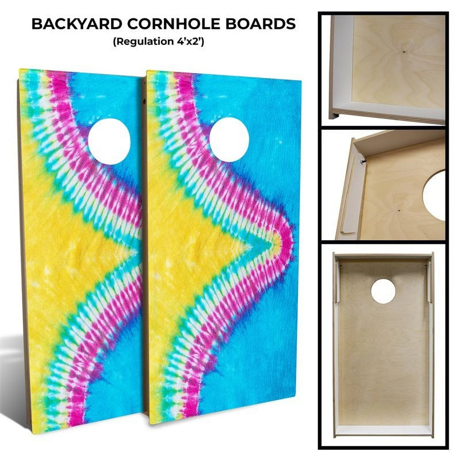 Slick Woody’s Backyard Tie-Dye Wave Cornhole Board Set in Multi-Color (8 Bags)