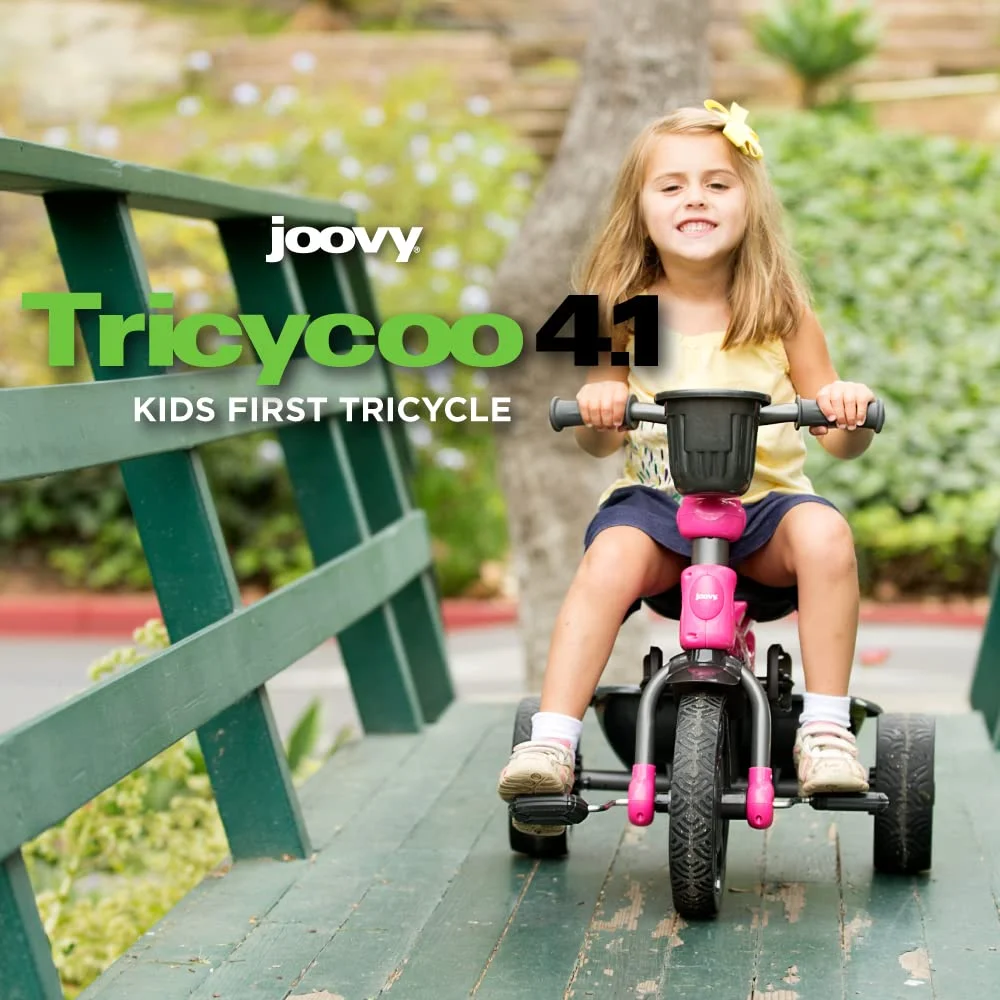 Joovy Tricycoo 4-in-1 Baby Tricycle for Kids, Black