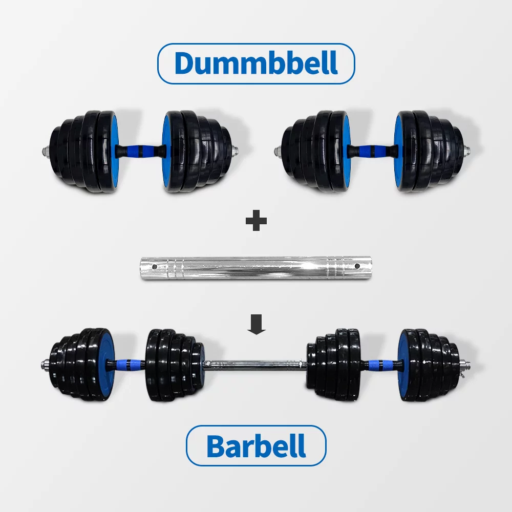 HomeDirect 88 Lbs Adjustable Dumbbell Set, Gym Workout Dumbbell Set with Connecting Rod