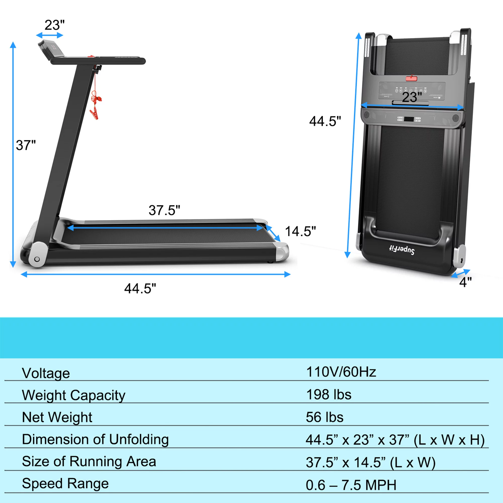 Gymax Electric Folding Treadmill Portable Cardio Running Machine w/ APP Control Red