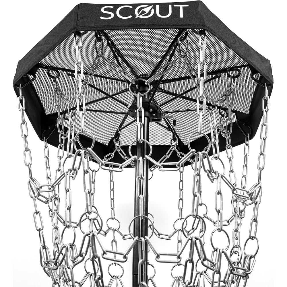 Dynamic Discs Scout Portable Disc Golf Basket | 8 Outer Chains, 8 Inner Chains, 2 Cross Sectional Chains Disc Golf Target | Foldable Frisbee Golf Target for Easy Mobility