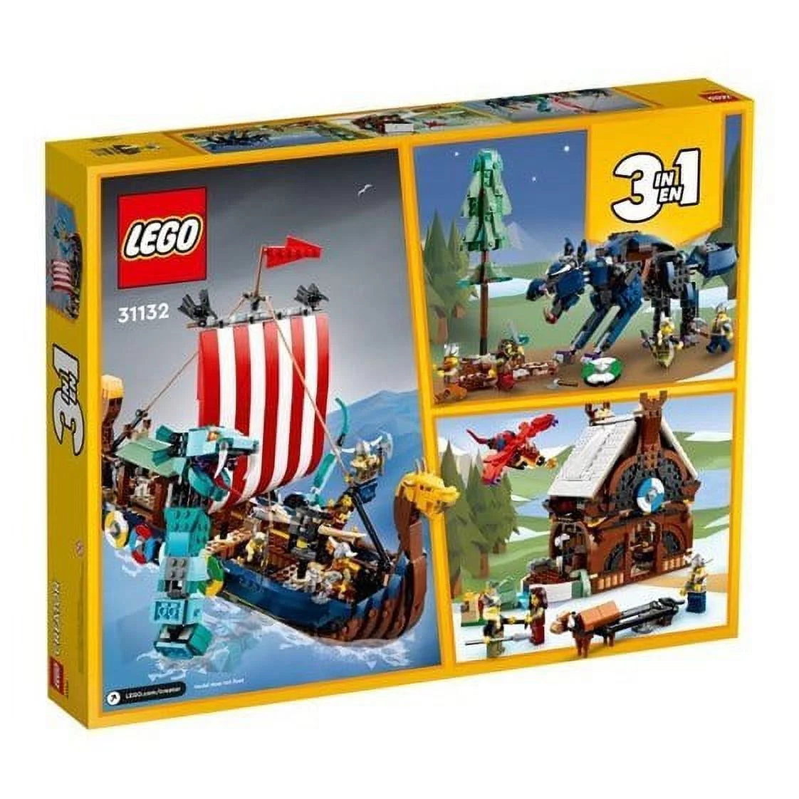 Lego Creator 3 in 1 Viking Ship and Midgard Serpent 31132