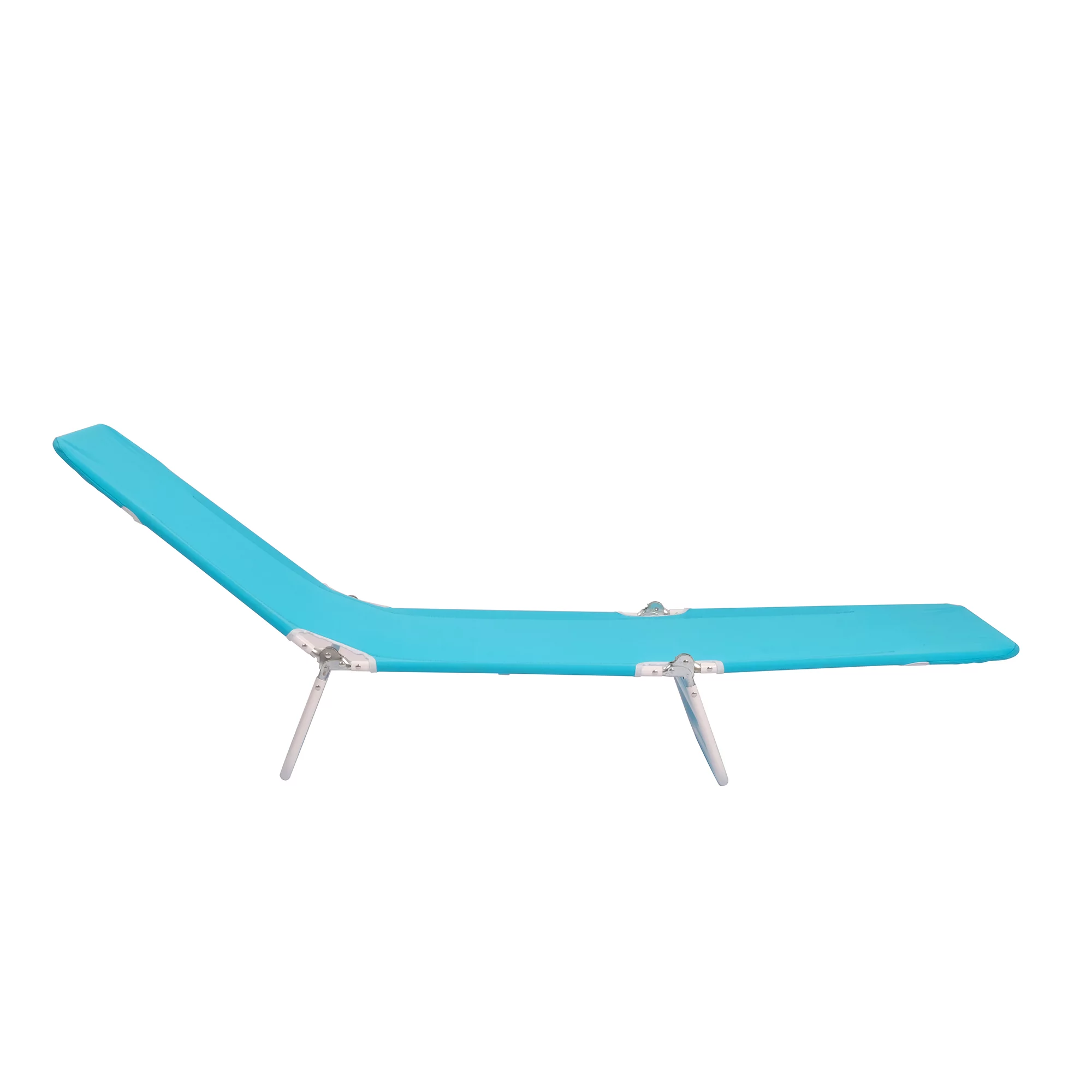 Mainstays Folding Adjustable Back Fabric Beach Lounger, Turquoise Blue