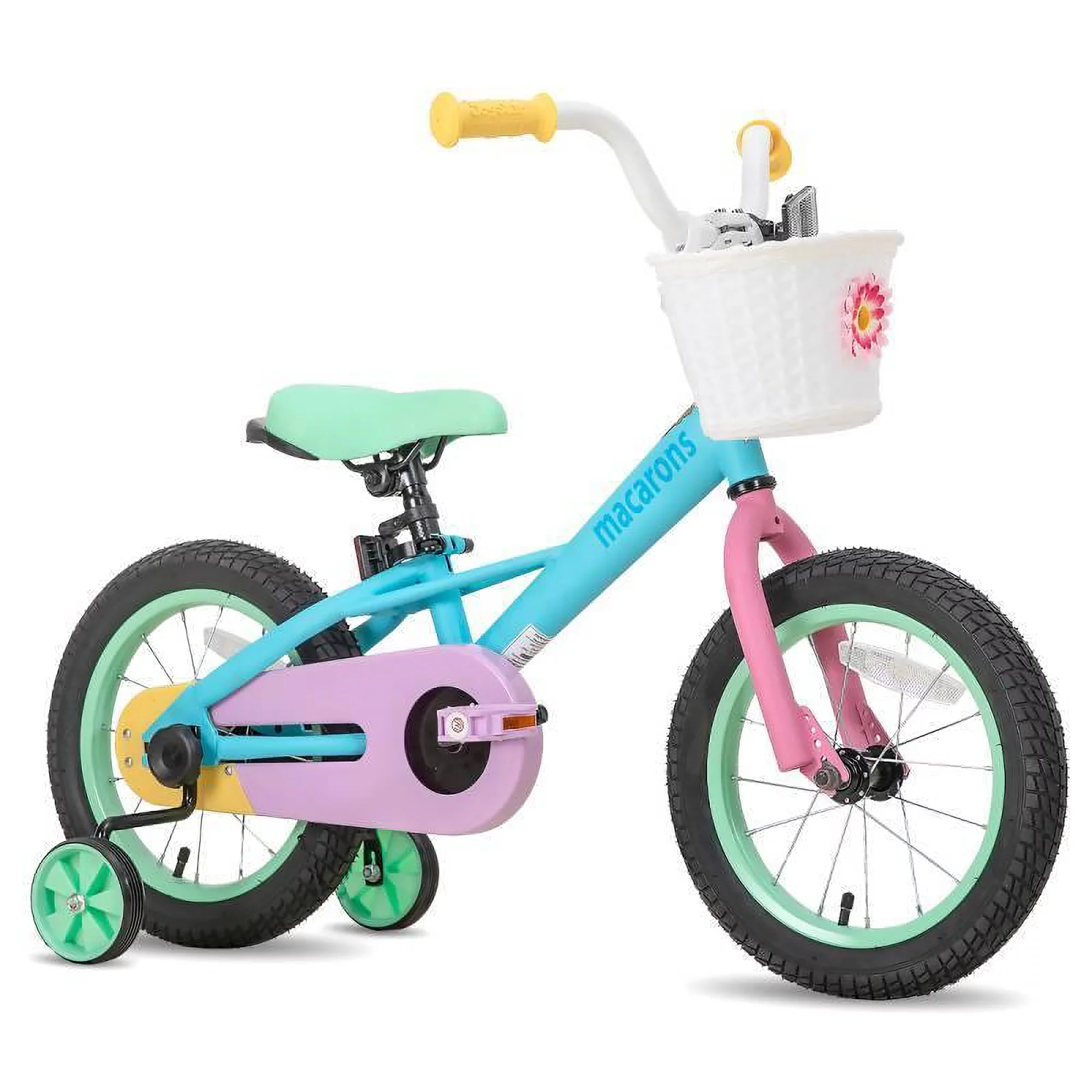 JOYSTAR 16 Inch Macaron Girls Bike for 2-7 Year Old Kids, Rainbow