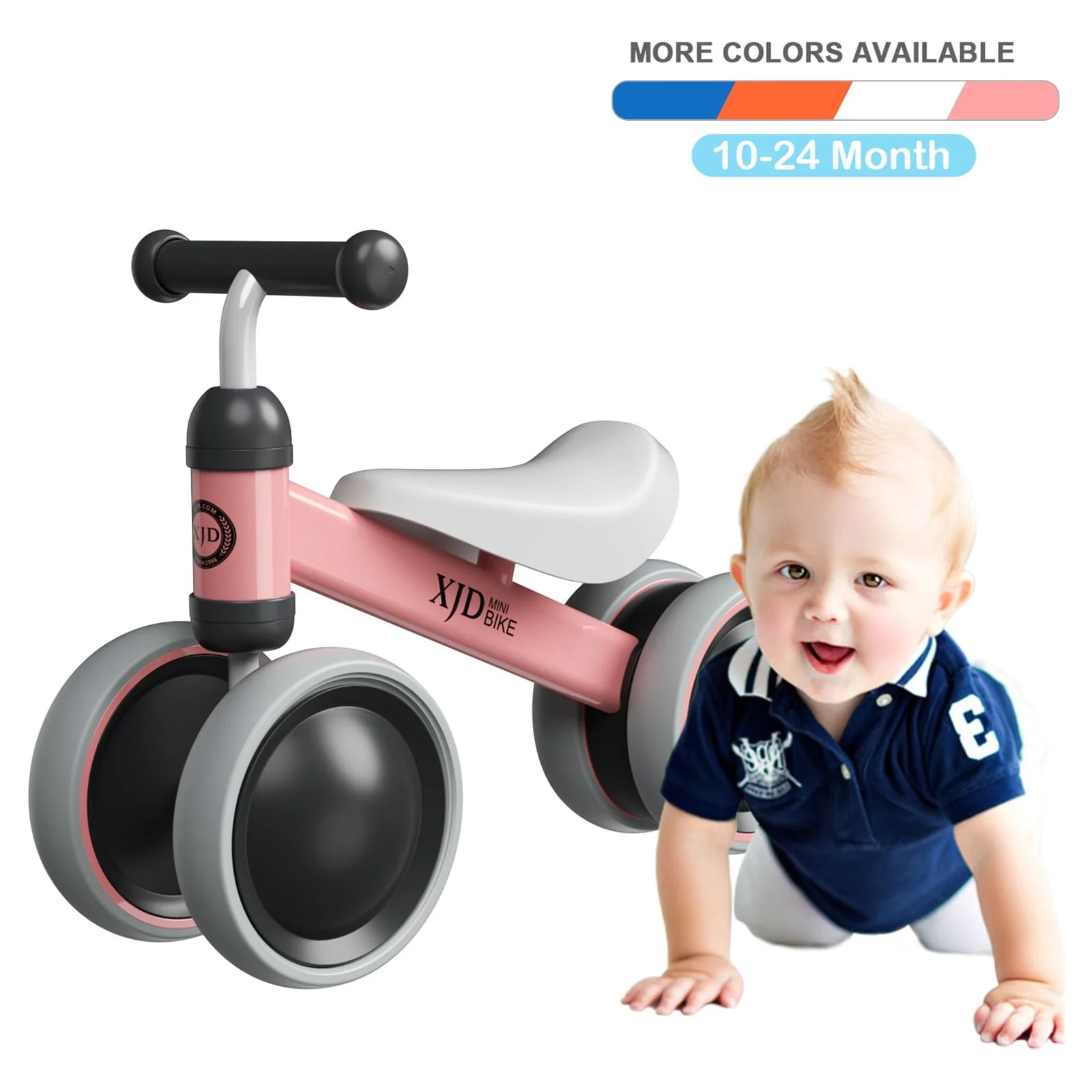 XJD Baby Balance Bike for 1 Year Old Boys Girls 12-24 Month Toddler Walker Bike,4 Wheels Kids First Bike, First Birthday Gifts