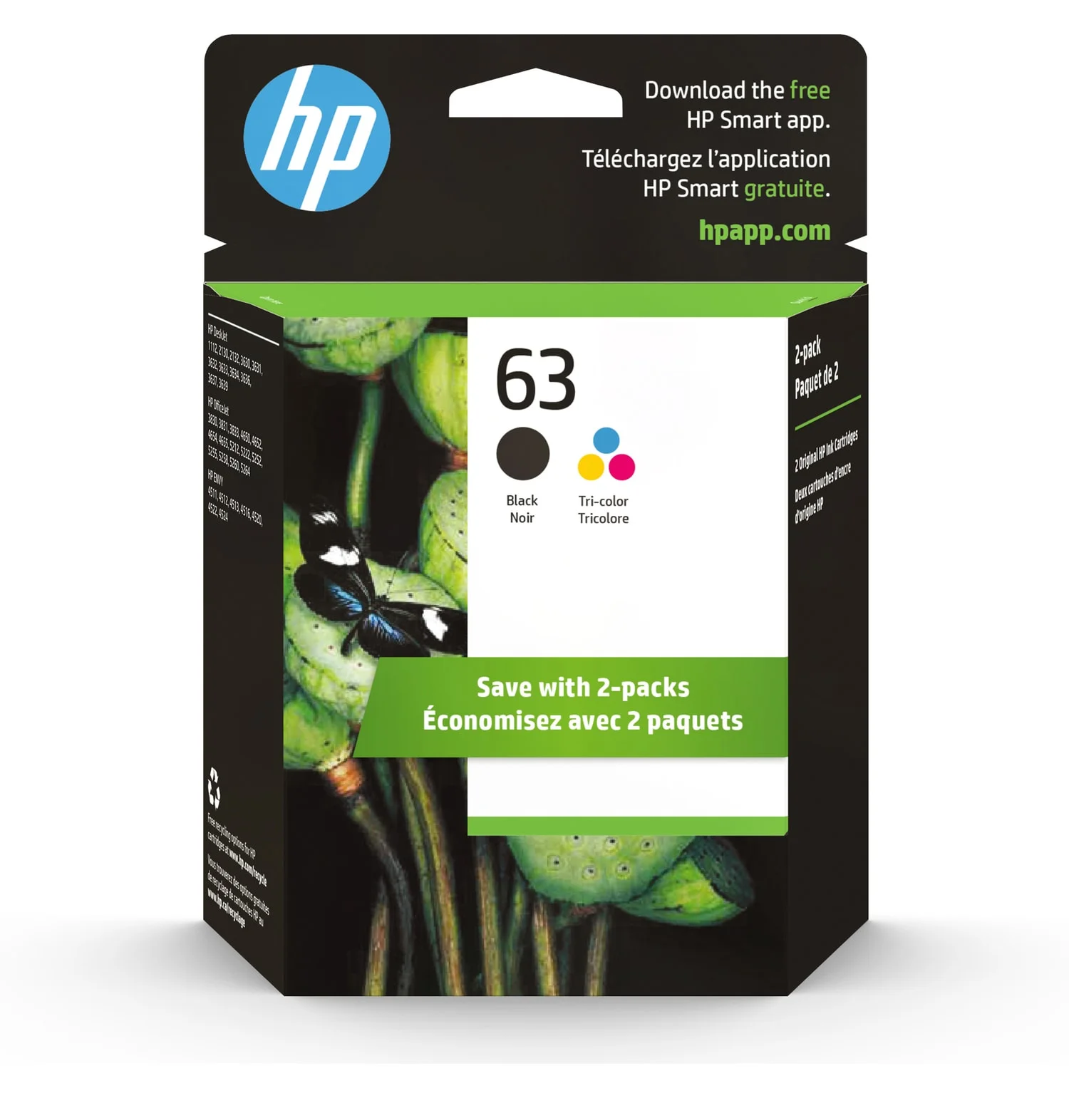 HP 63 Black Original Ink Cartridge (F6U62AN)