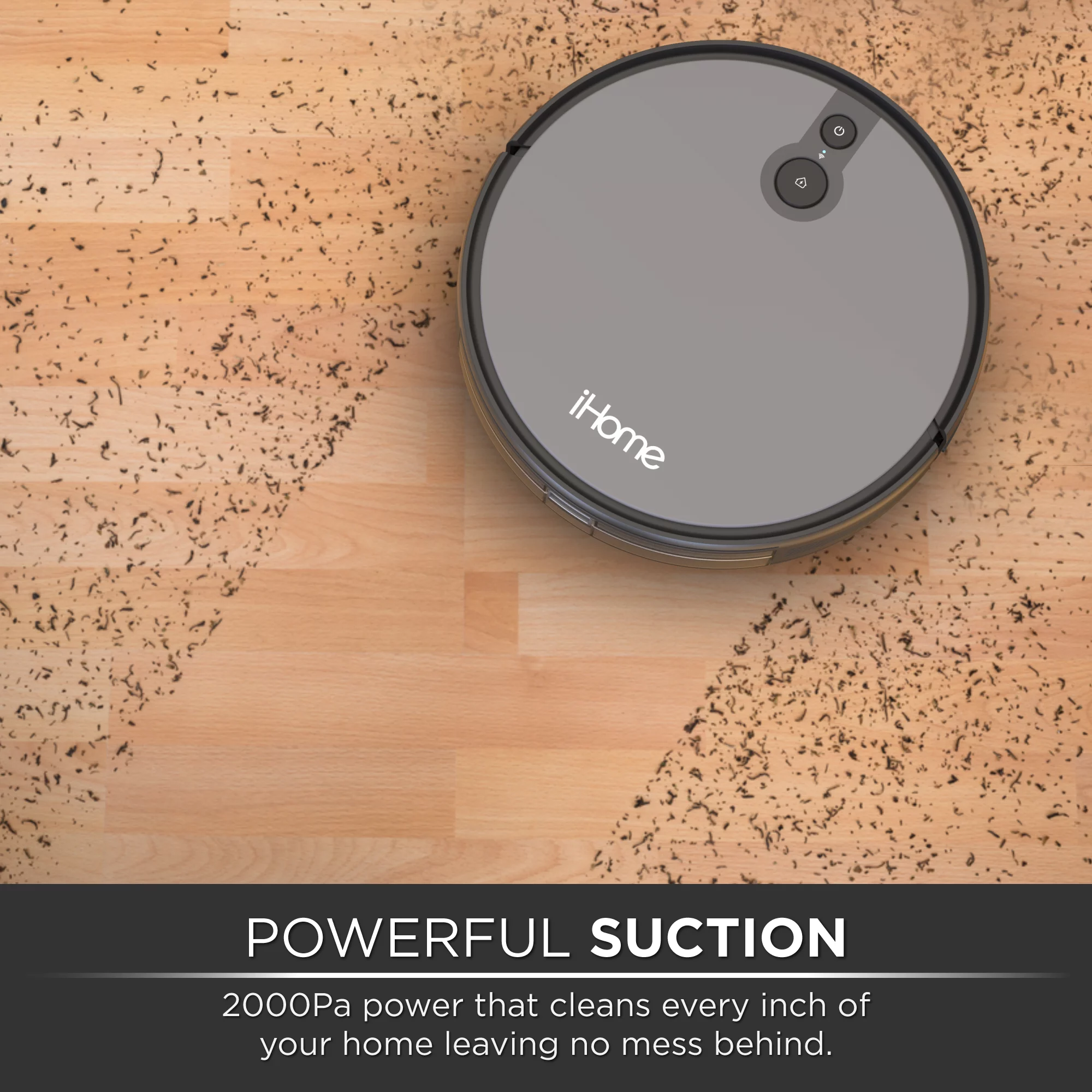 iHome AutoVac Juno Robot Vacuum, Mapping Technology, Strong Suction, 120 Min Runtime, App + Remote Control, New