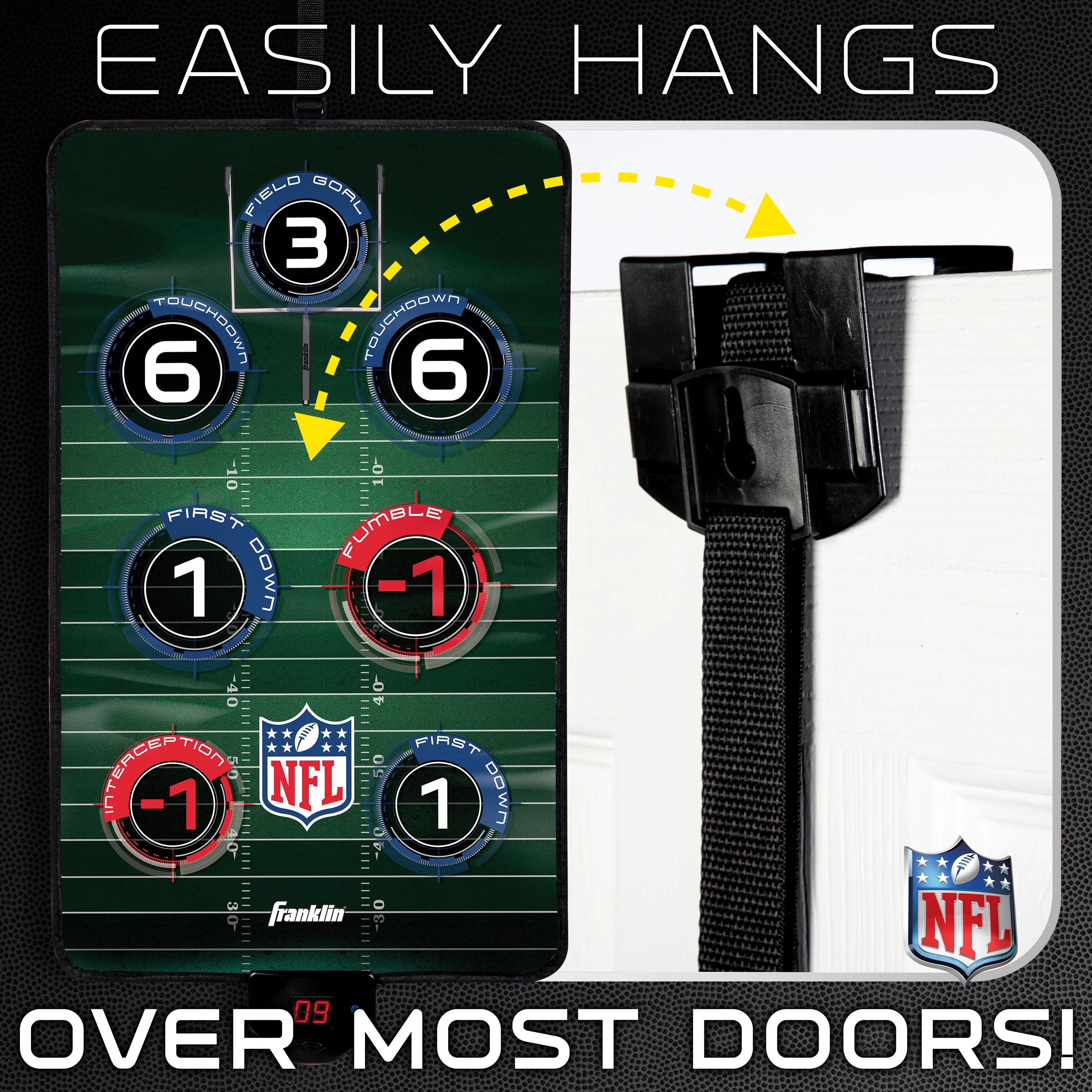 Franklin Sports NFL Electronic Football Target Toss – over the Door Target Game