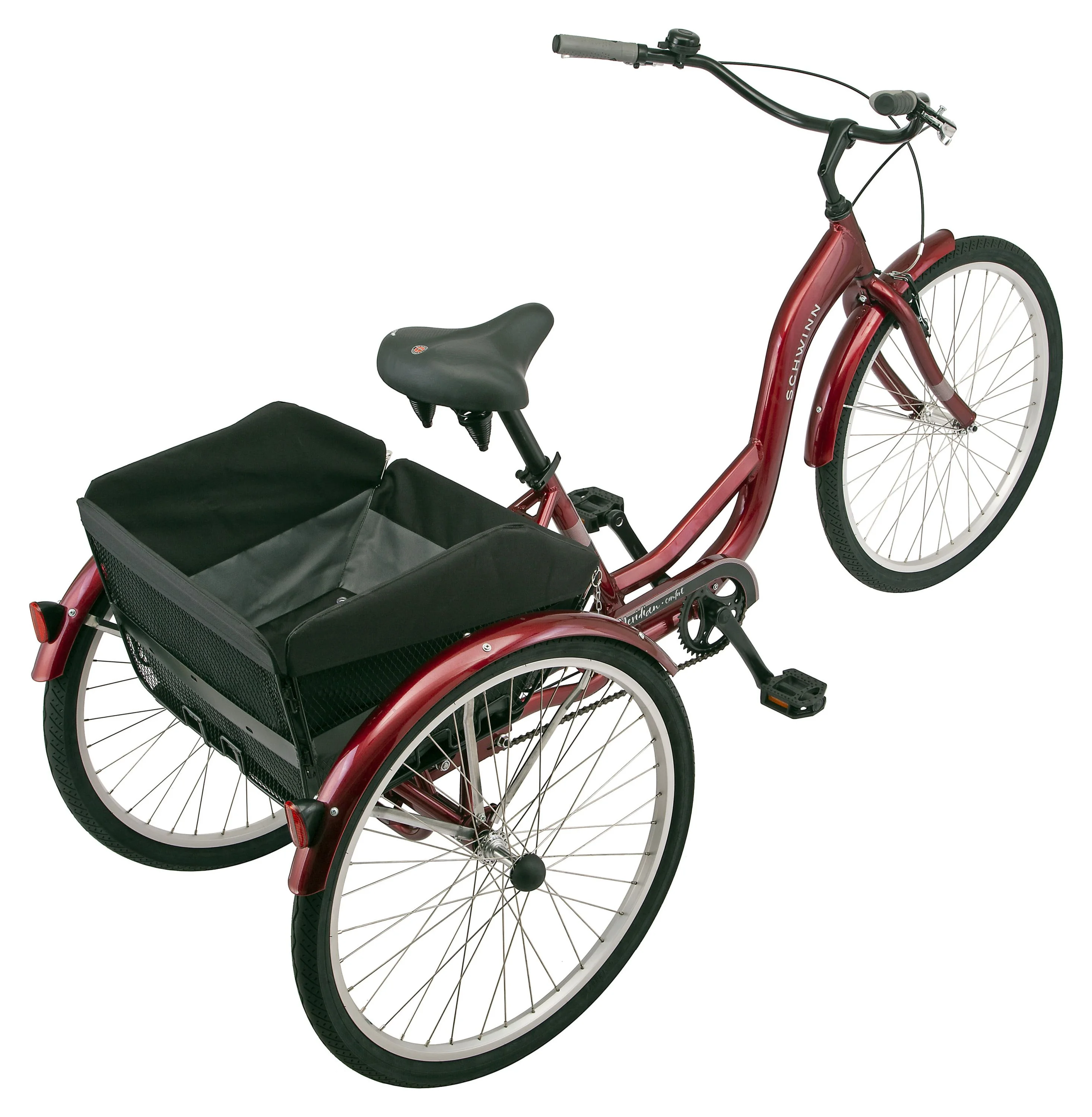 Schwinn Meridian Adult Tricycle, Single Speed, 26-inch Wheels, Burgundy