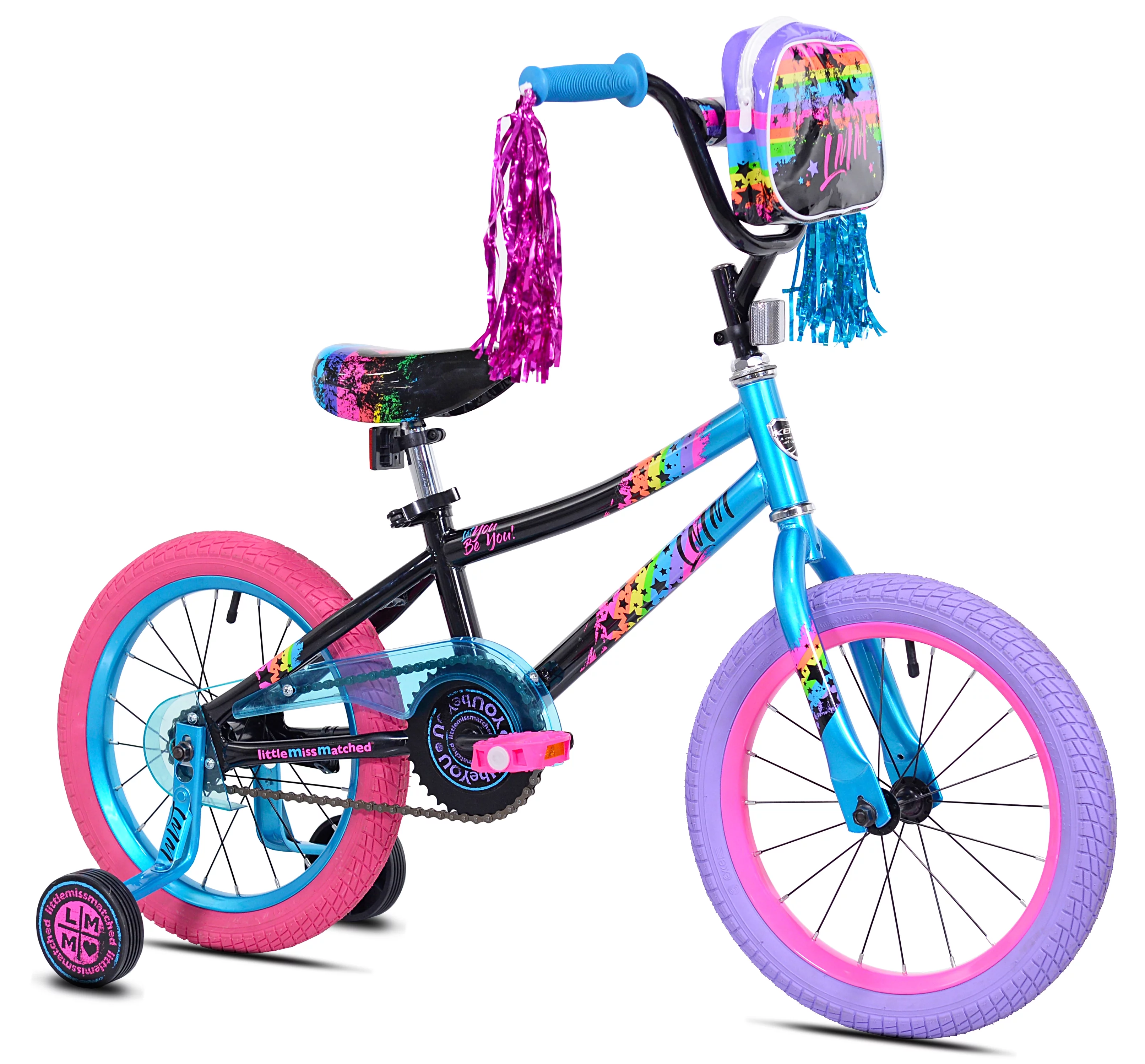 LittleMissMatched 18″ Let You Be You Girl’s Bike, Blue/Purple/Pink