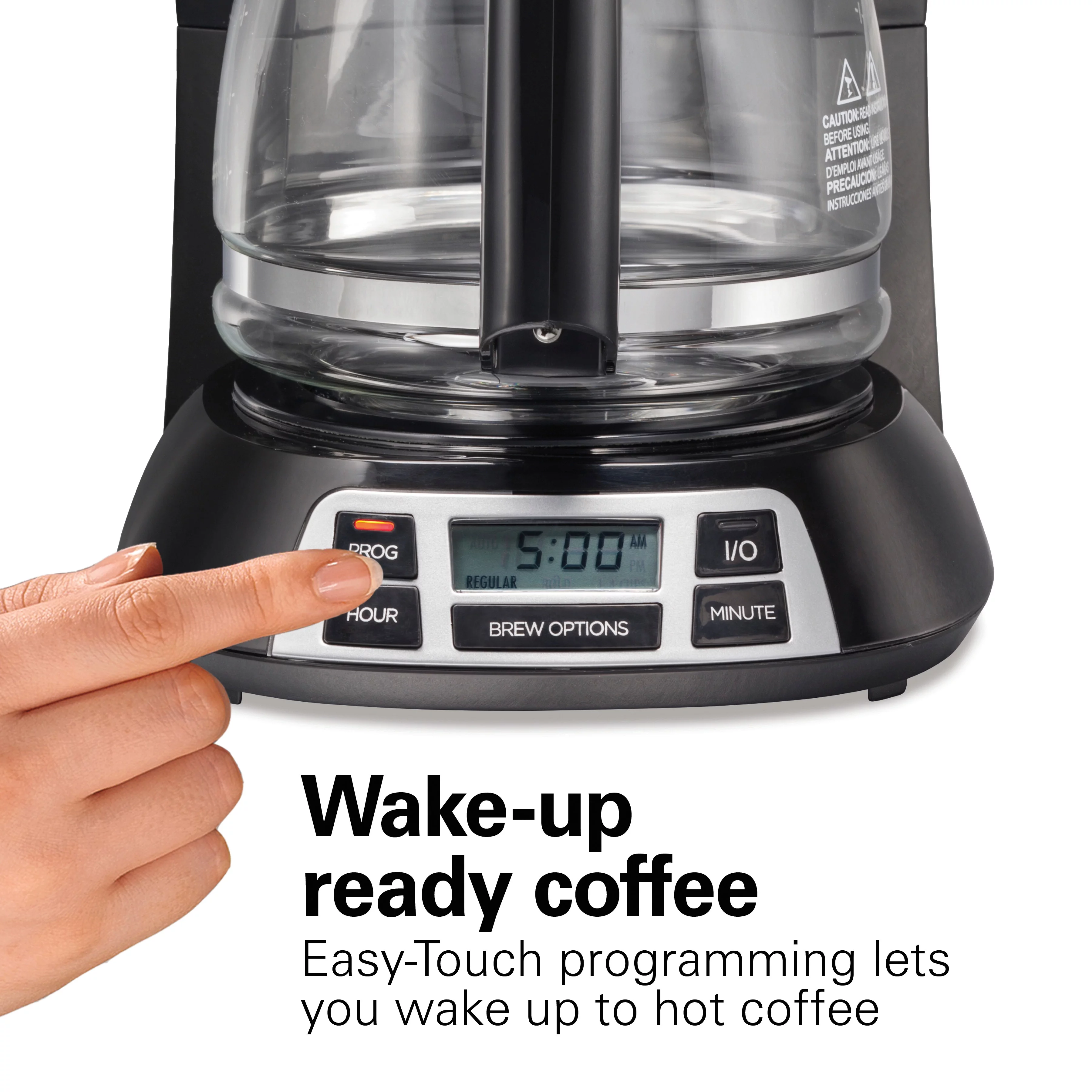 Hamilton Beach Programmable Coffee Maker, 12 Cups, Stainless Steel Accents, New, 49630