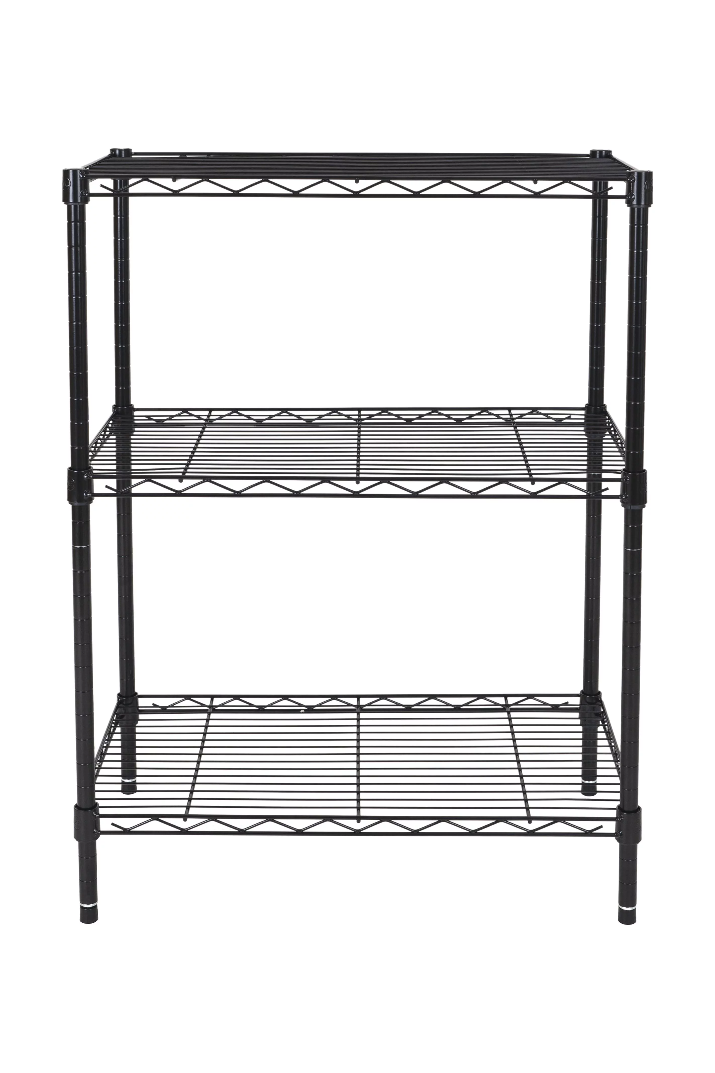 Hyper Tough 3-Tier Multipurpose Wire Shelving Rack, Black Color,750lbs Load Capacity, for Adult