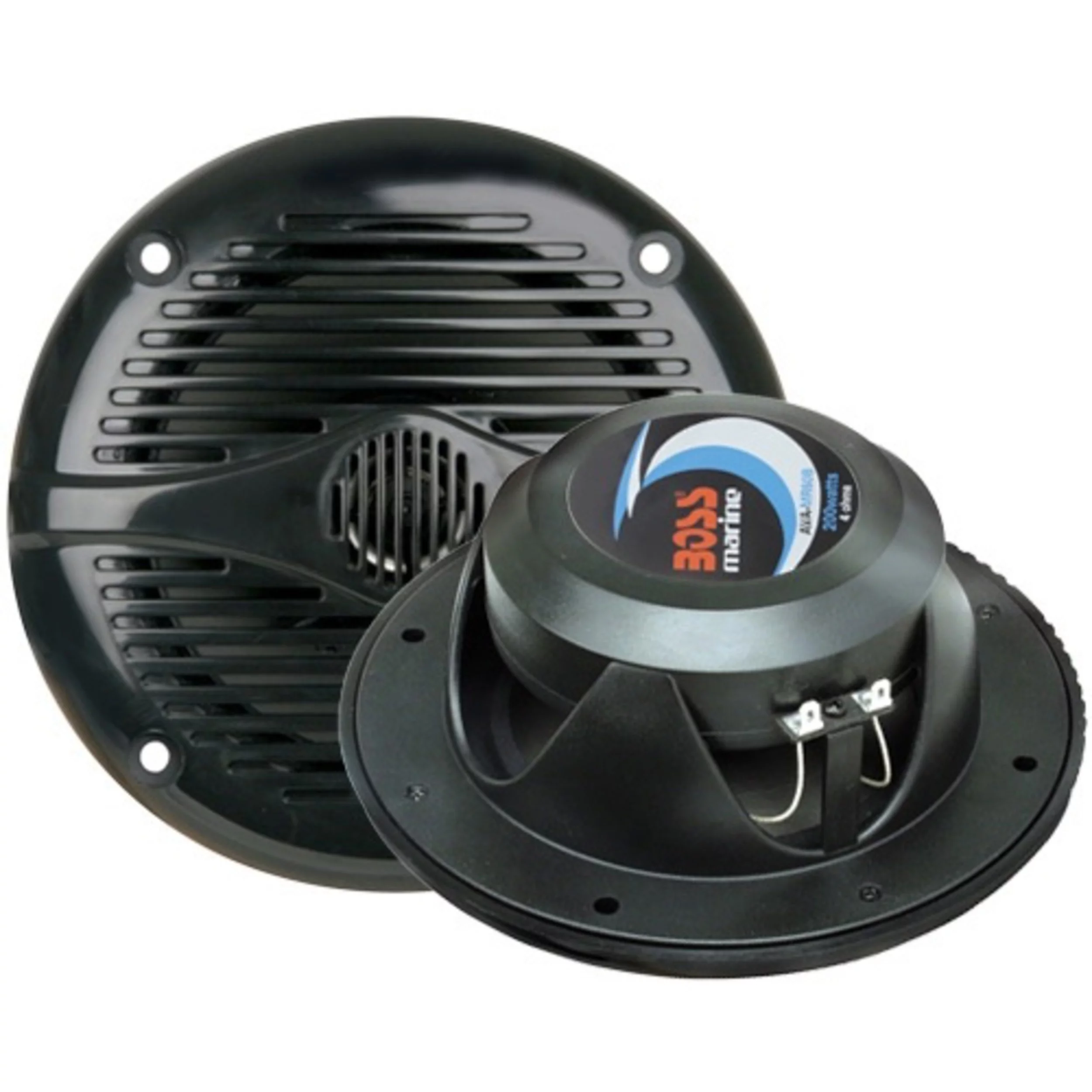 NEW BOSS MR60B 6.5″ 2-Way 200W Marine/Boat Speakers Water Resistant Black