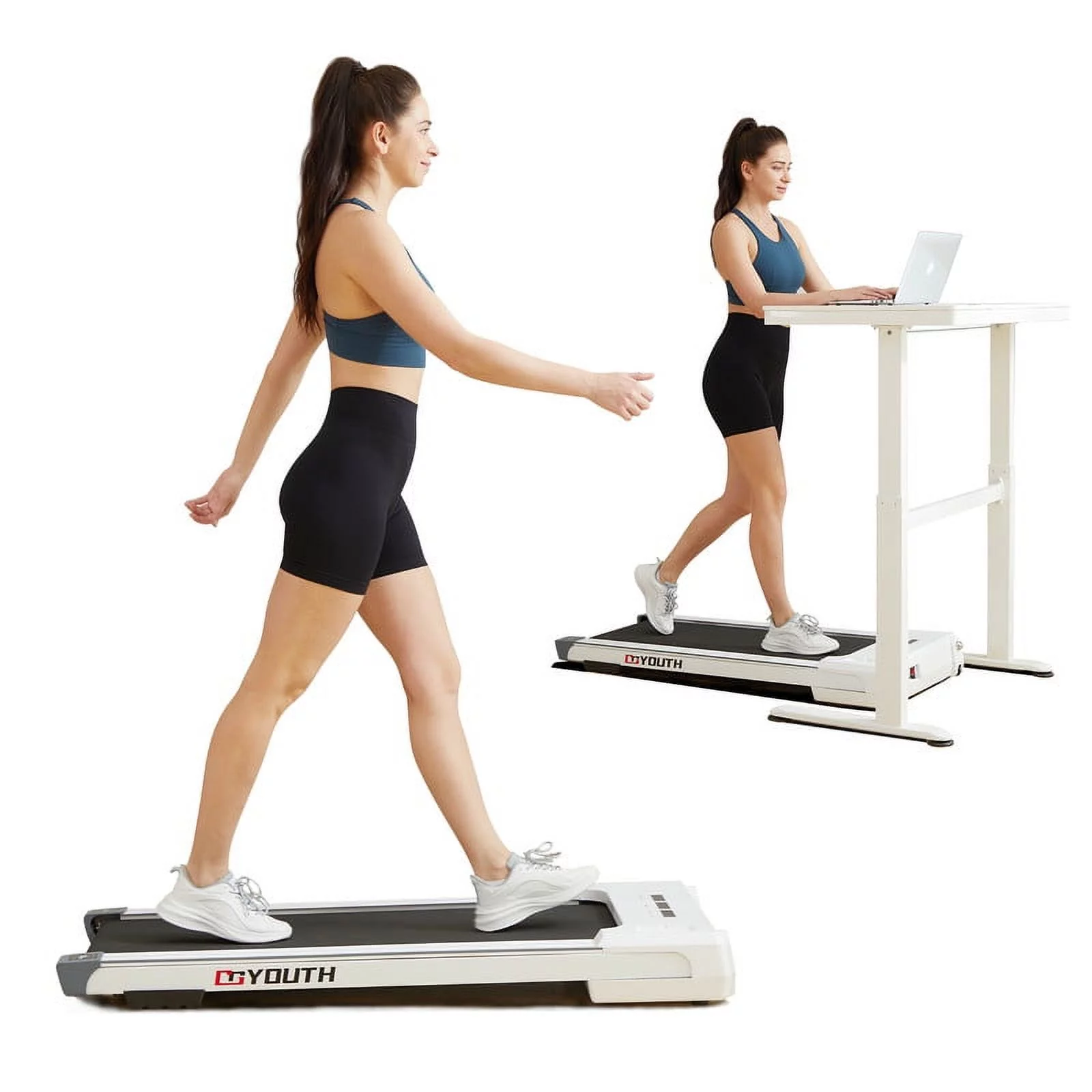 GOYOUTH Under Desk Treadmill with Remote Control, Bluetooth Speaker & LED Display Perfect for Home Gym or Office