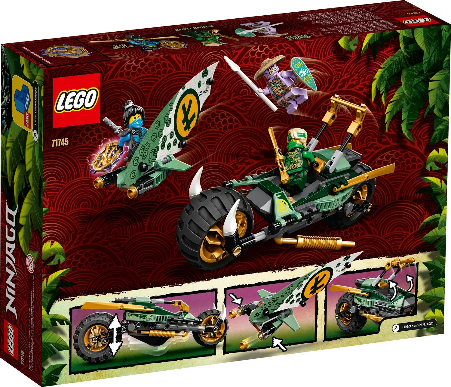 LEGO NINJAGO Lloyd’s Jungle Chopper Bike 71745 Building Toy (183 Pieces)