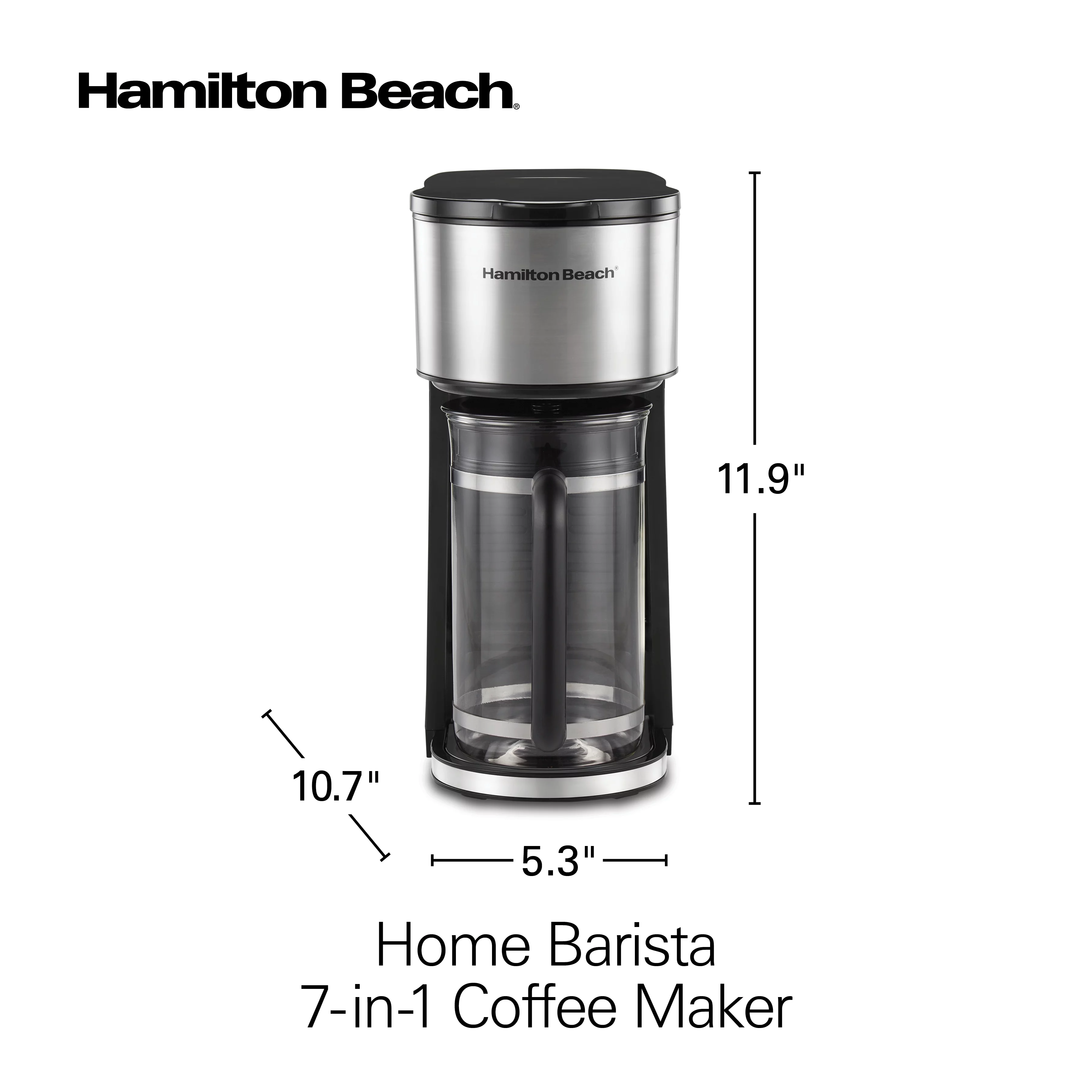 Hamilton Beach Home Barista 7-in-1 Coffee Maker, Black and Stainless, 46251