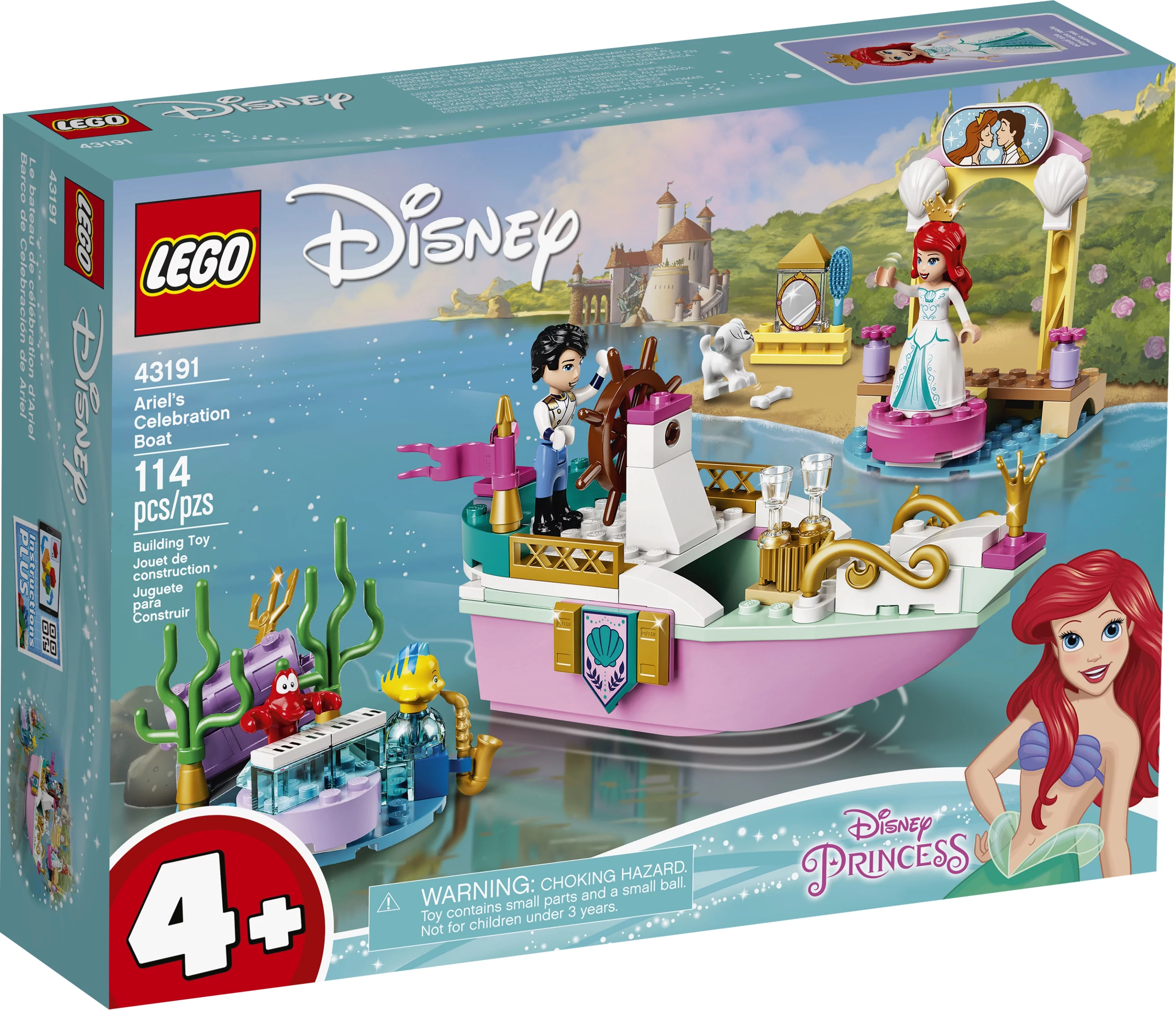 LEGO Disney Ariel’s Celebration Boat 43191; Creative Building Toy for Kids (114 Pieces)