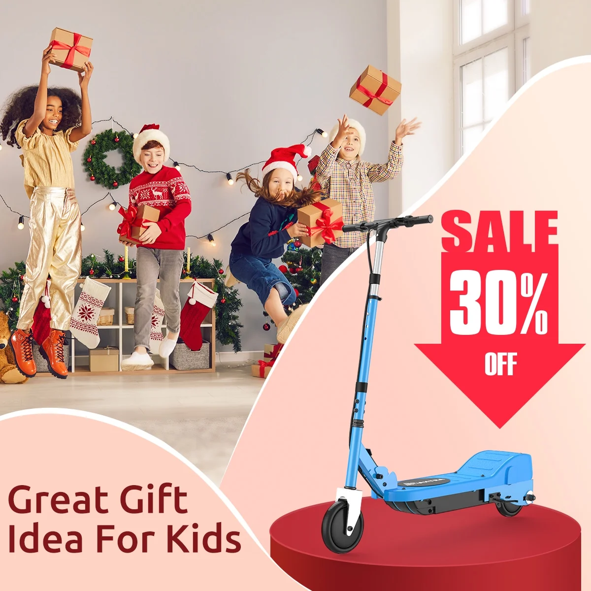 Maxtra Scooters E100 Electric Scooter for Kids Ages 6-12 – Up to 10 Mph, Foldable and Adjustable Handlebar