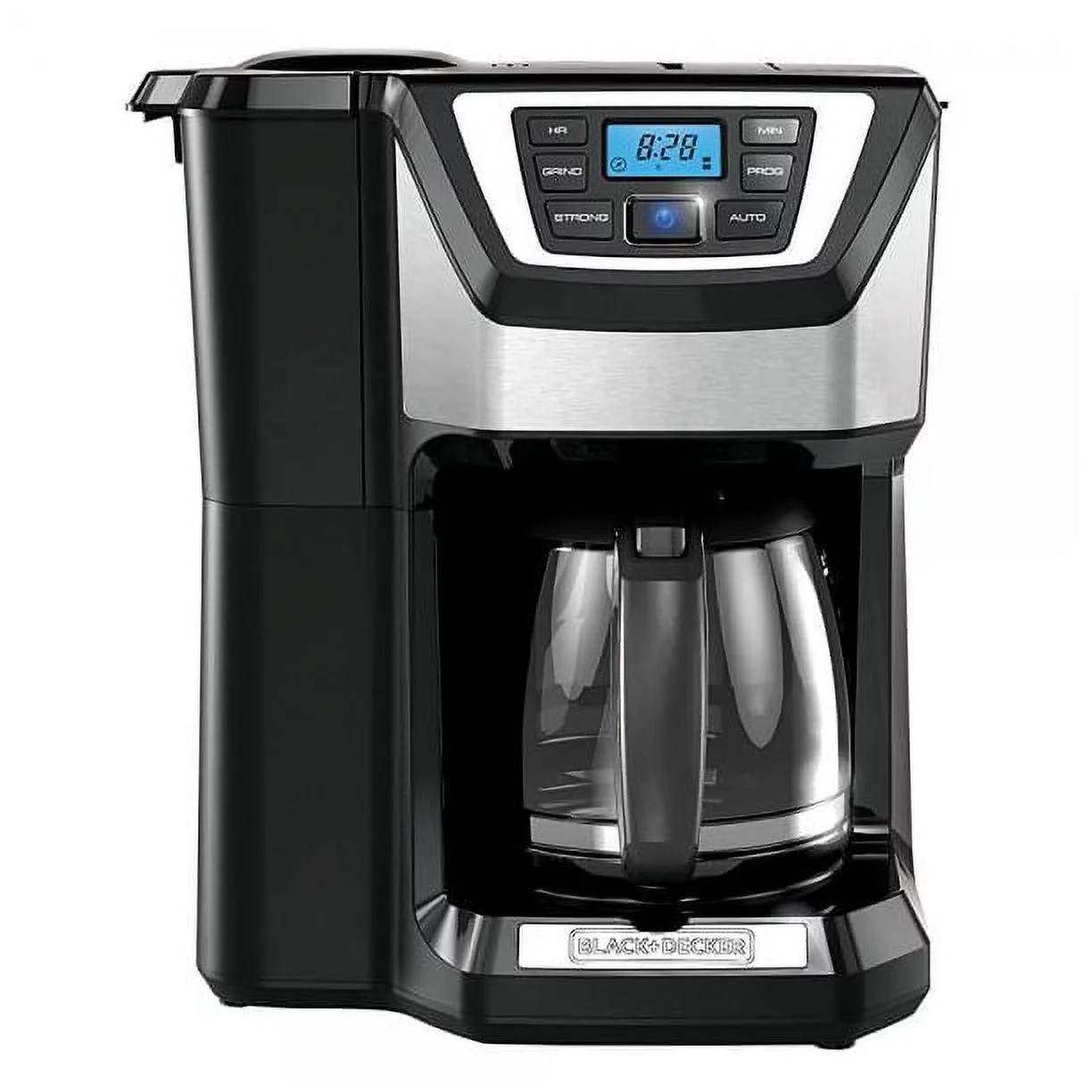 BLACK+DECKER CM5000B Mill & Brew 12-Cup Programmable Coffeemaker with Built-In Grinder, Black/Stainless Steel