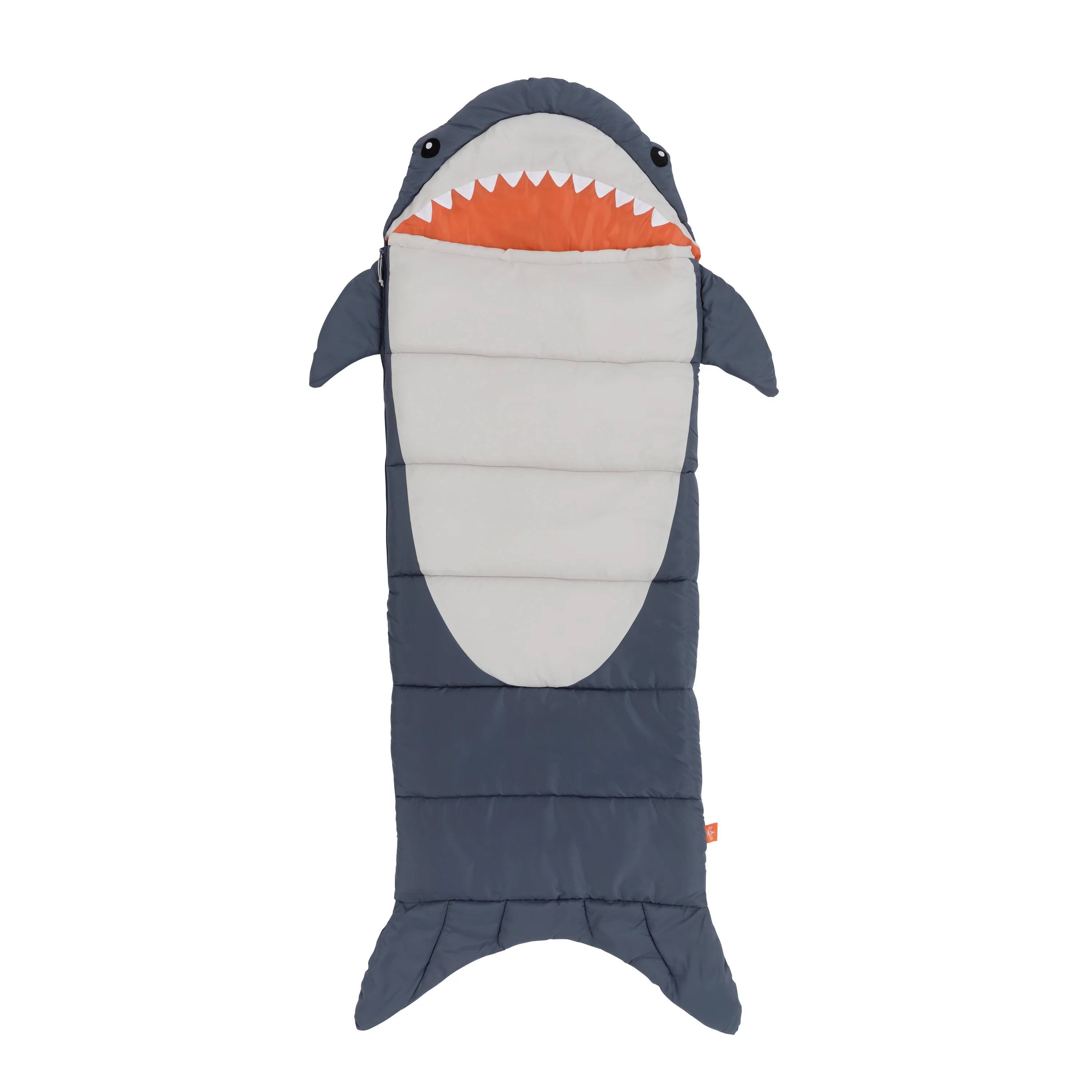 Firefly! Outdoor Gear Finn the Shark Kid’s Sleeping Bag – Navy/Gray (youth size 65 in. x 24 in.)