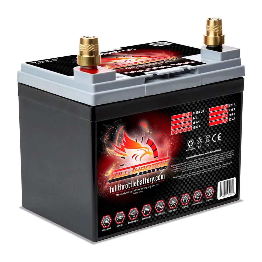 Full Throttle (Fullriver) FT438-U1 High Capacity Dual Purpose AGM Battery (Left Positive)