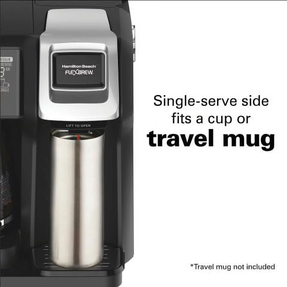 Hamilton Beach FlexBrew Trio Coffee Maker, Single-Serve, Black & Silver, Model 49954