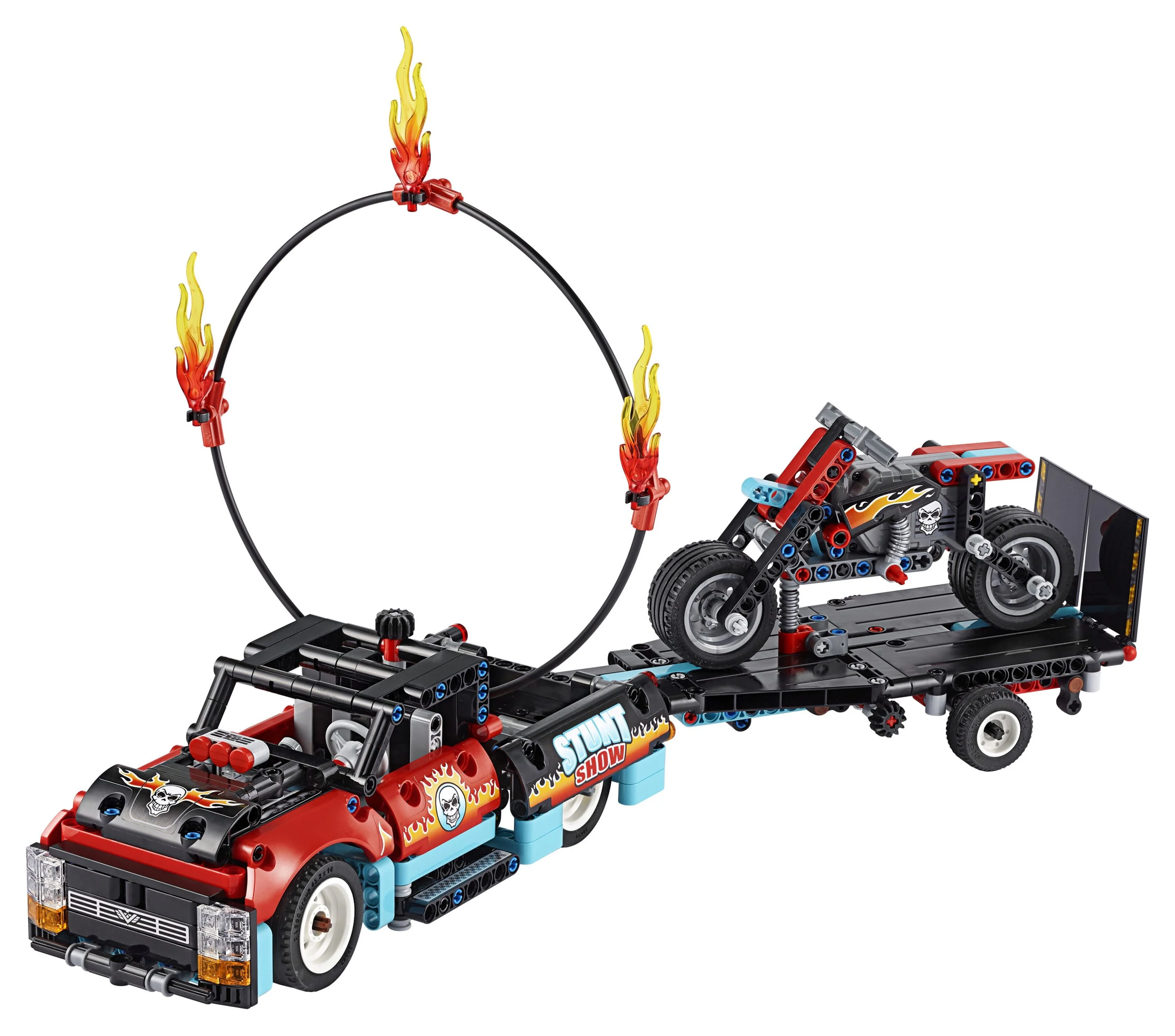 LEGO Technic Stunt Show Truck & Bike 42106 Building Kit with Motorcycle, Toy Truck and Trailer (610 pieces)