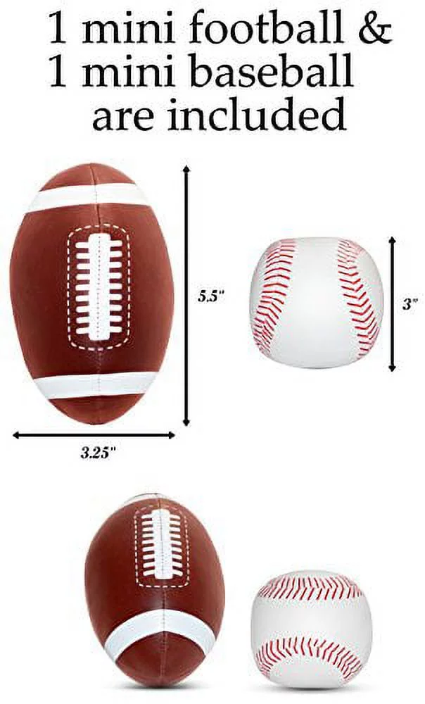 GigaPlay Inflatable 5 ft Tall Two Sided Toss Game | Football & Baseball Target Set with Plush Balls