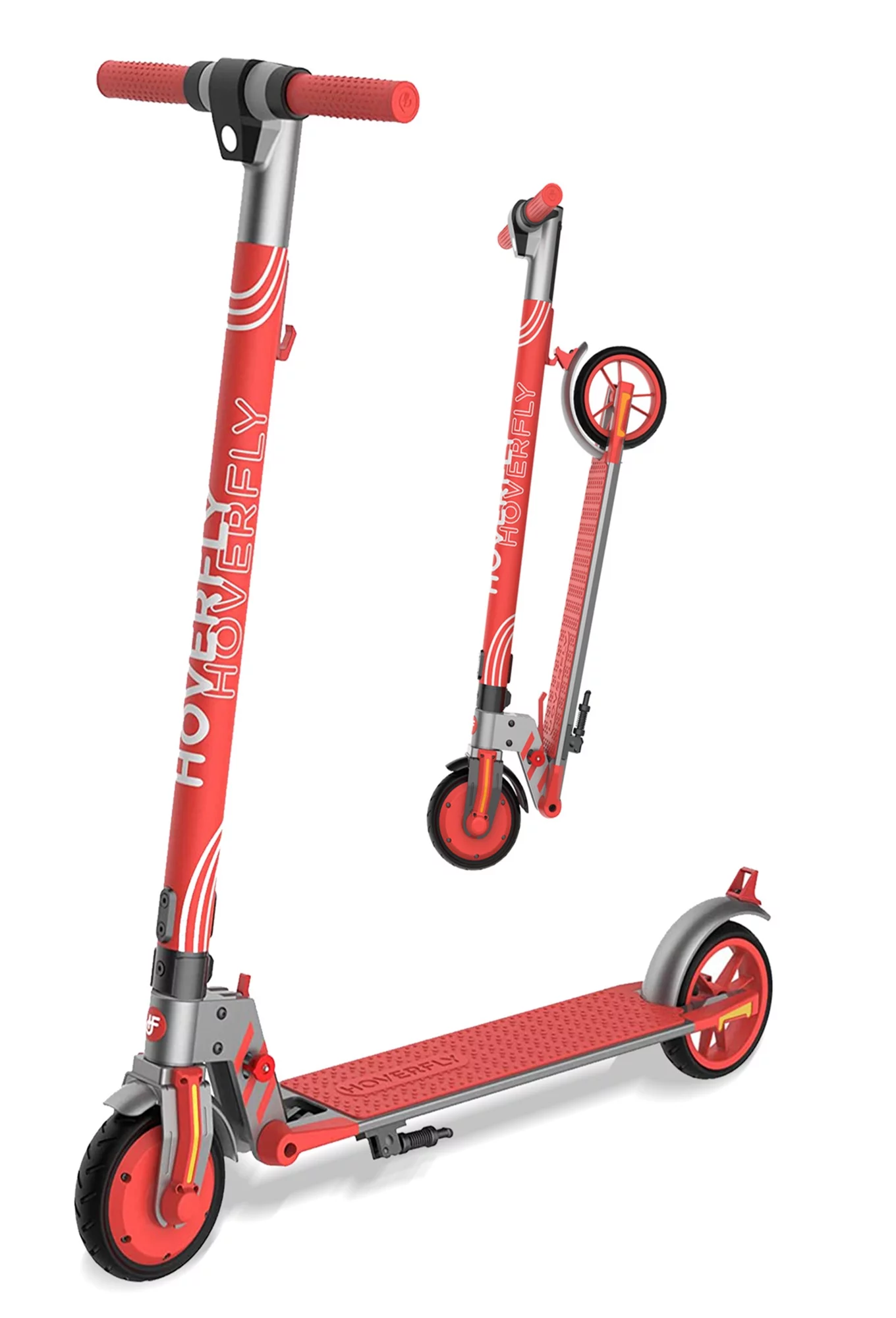 HOVERFLY VIBE Electric Scooter for Kids 8-15, 200W 12mph Speed&7 Miles Foldable E-Scooters, Red