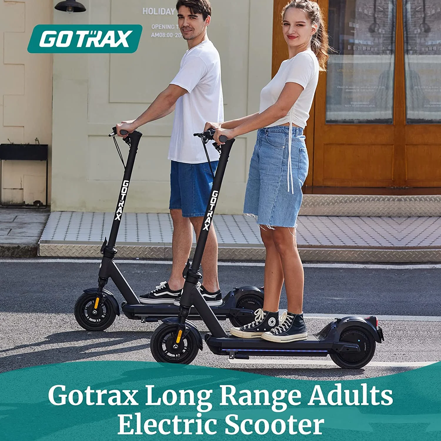 GOTRAX G5 500W Adults Electric Scooter with 10″ Air-Filled Tires 20mph 30miles, One Touch Folding,Grey