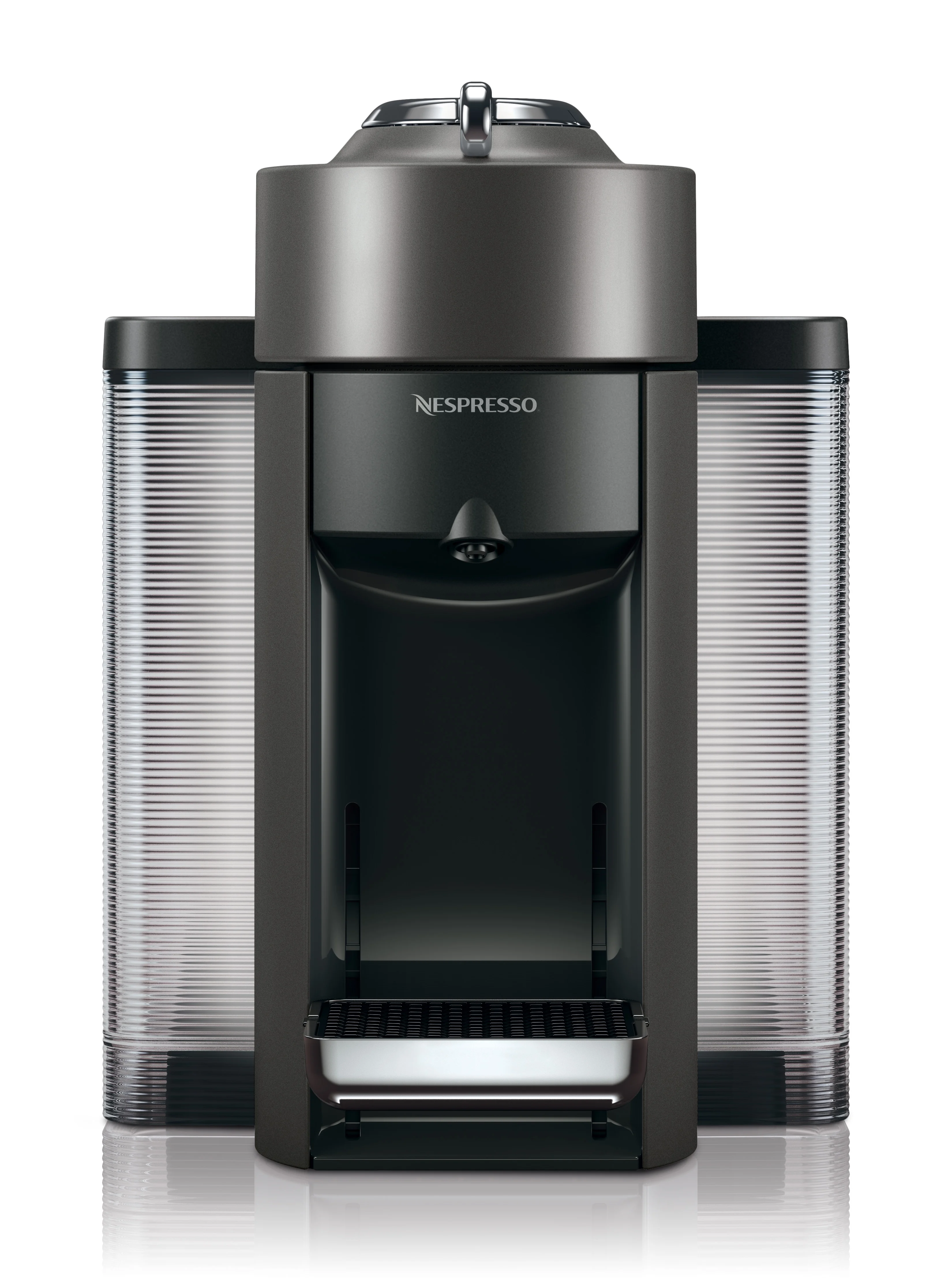 Nespresso Evoluo Coffee and Espresso Machine by De’Longhi with Aerocinno, Graphite Metal