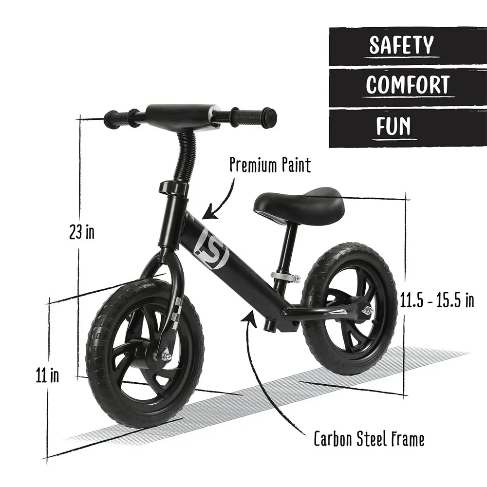 ML Toddler Balance Bike – No Pedal Training Bicycle for 2, 3, 4, 5, 6 Year Old Boys & Girls, Lightweight Kids Balance Bike with Adjustable Seat and Handlebar (White)