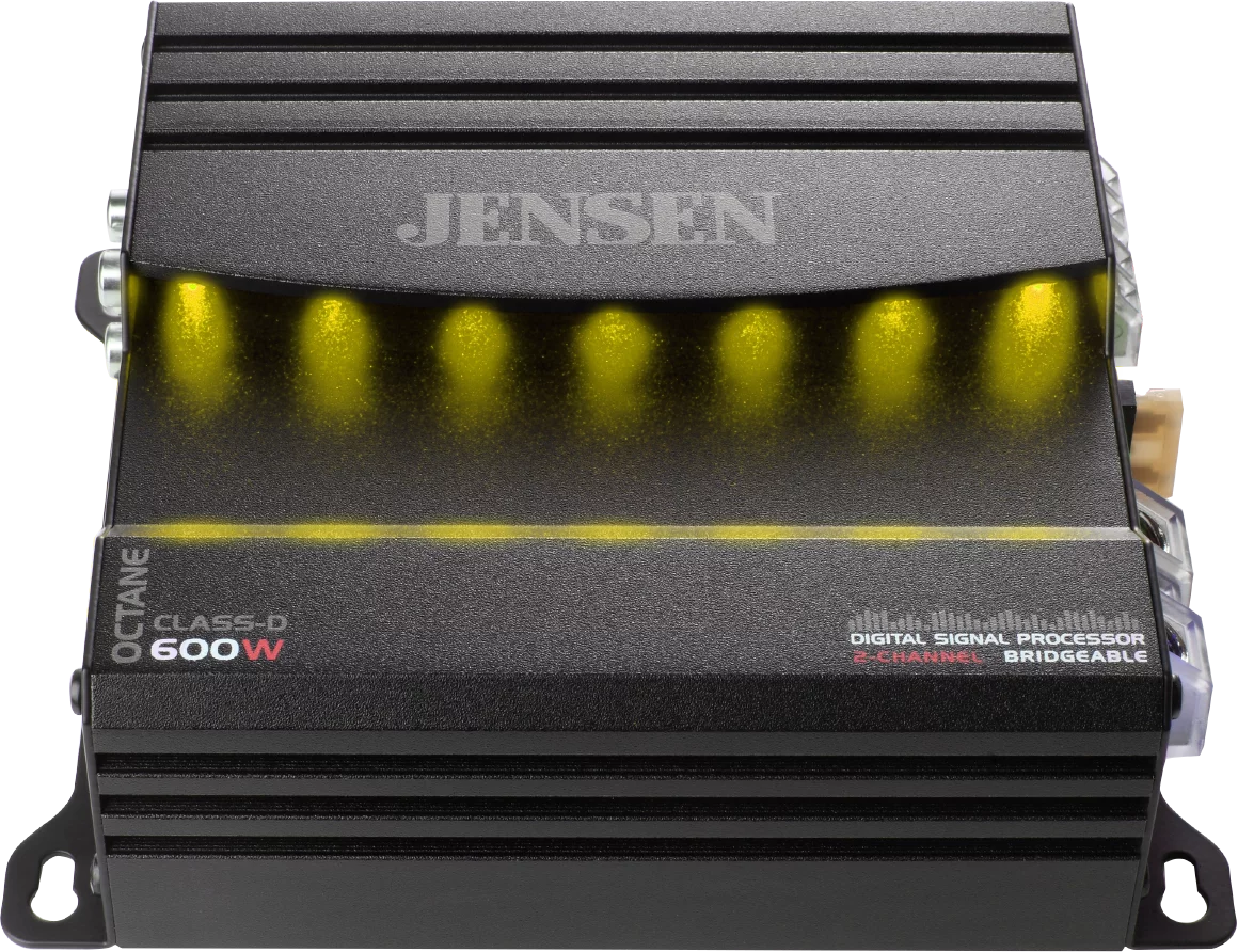 JENSEN XDA92RB Class D 2 Channel Bridgeable Amplifier with 80 Watts x 2 RMS, 600 Watts, New