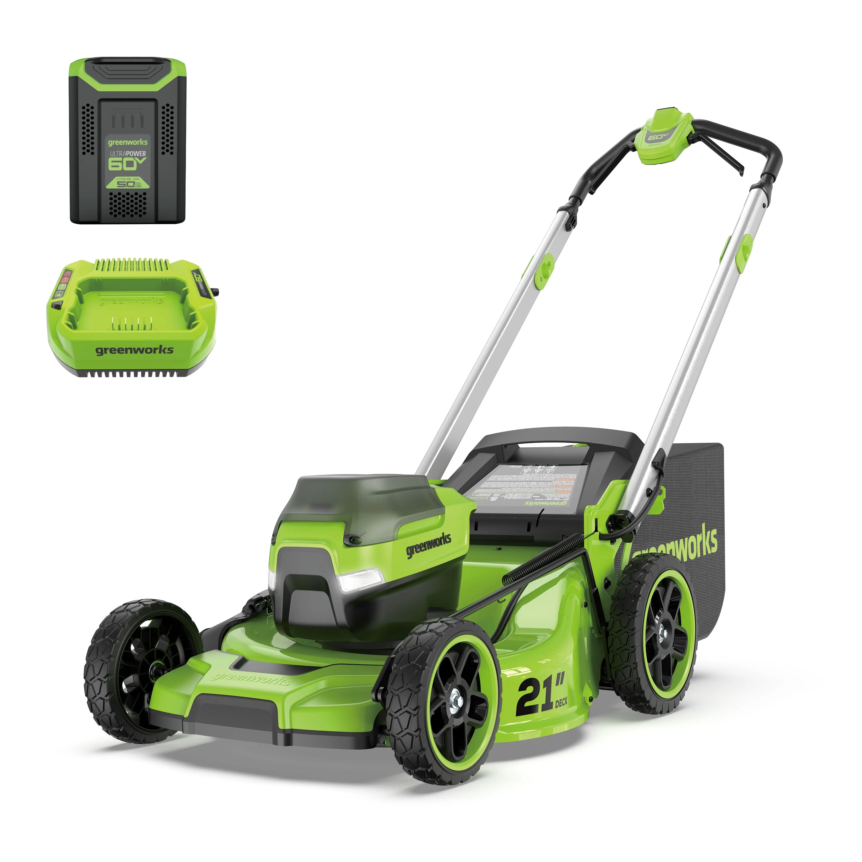 Greenworks 60V 21″ Push Lawn Mower with 5.0 Ah Battery & Charger 2546502