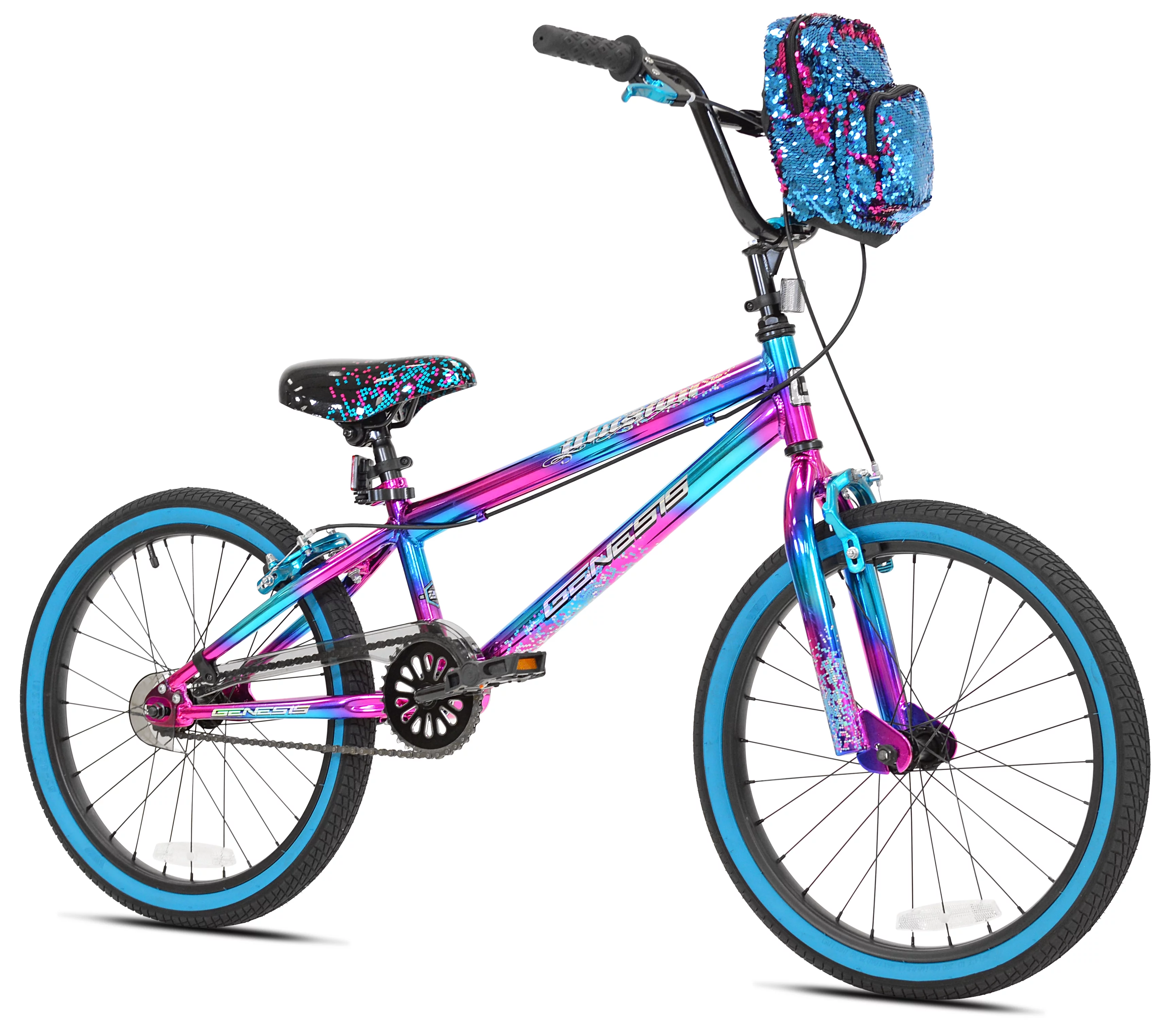 Genesis 20″ Illusion Girls Child Bike, Blue/Purple